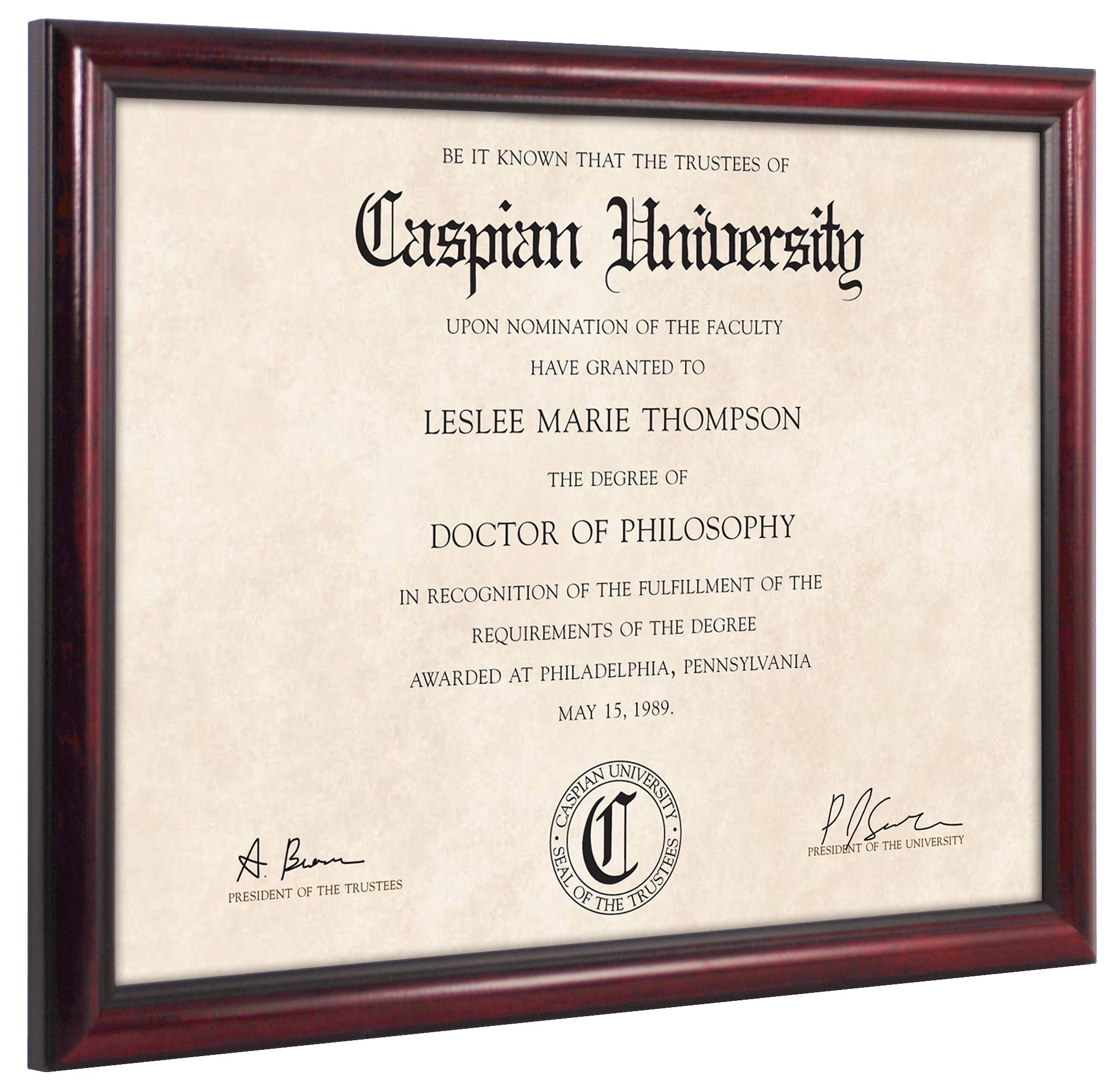 MCS 8.5x11 Inch Elegant Wood and Gold Document Frame, Mahogany (70181)