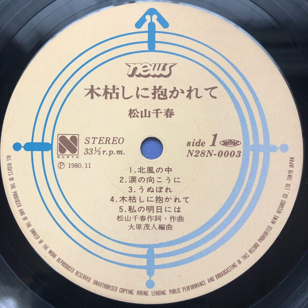 Amazon.co.jp: F.LP 松山千春 木枯しに抱かれて 見開き