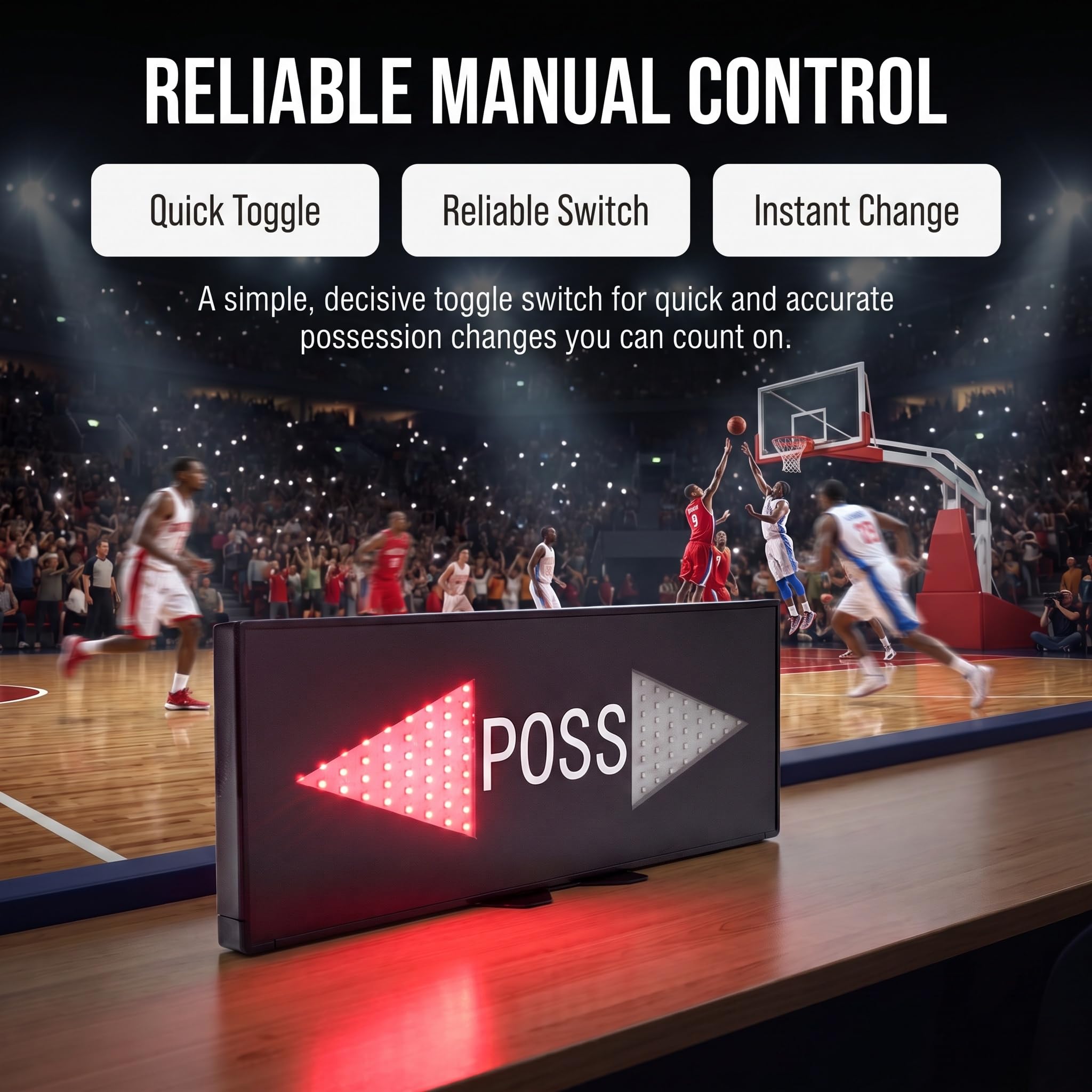 Indicatore LED di Possesso Palla nel Basket, Freccia Elettronica di Controllo Palla, Display Ad Alta Luminosità, visibilità Chiara, Funzionamento Tramite Interruttore A Levetta per Gli