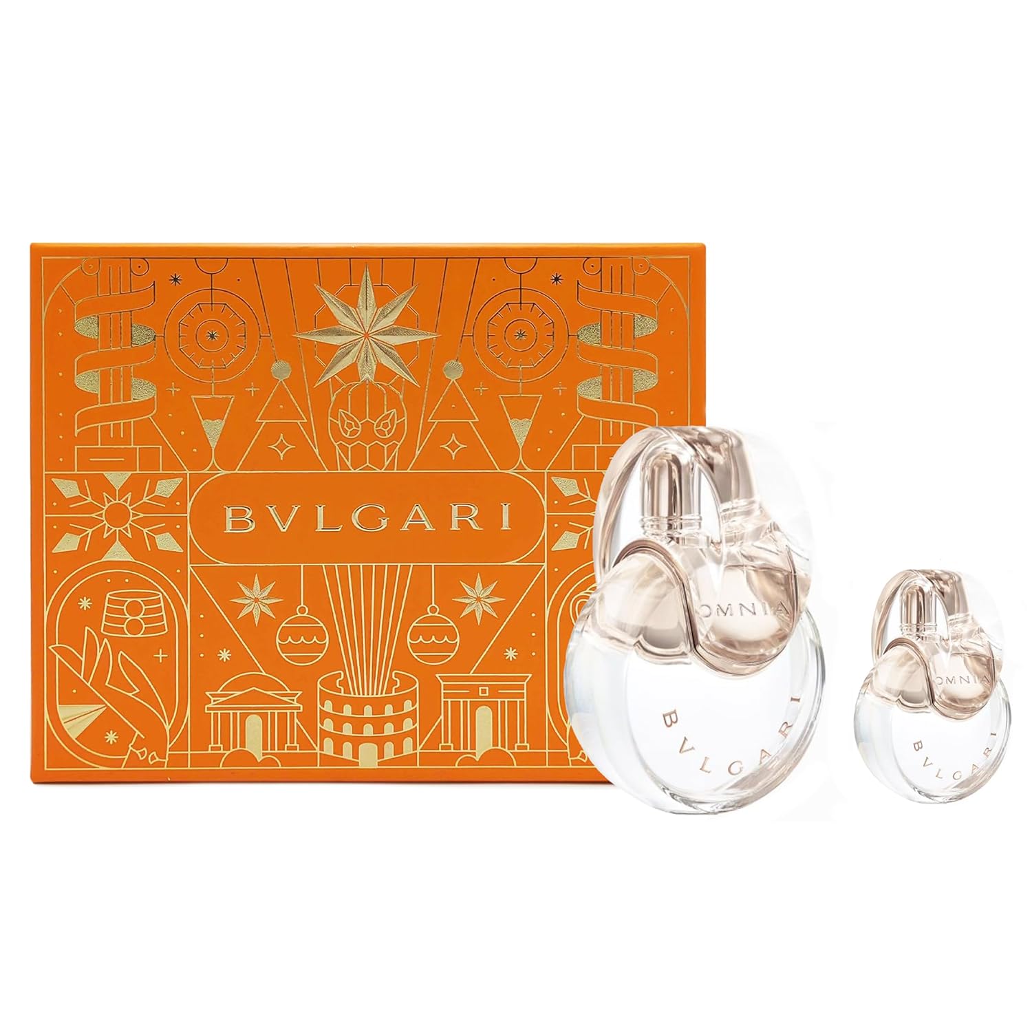 Bvlgari Omnia Crystalline 3.4oz EDT Spray, 0.5oz EDT Spray Women 2 Pc Gift Set