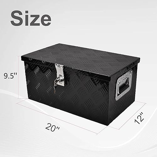 Miniatura 2 de FGJQEFG Caja de herramientas de 20 pulgadas, caja plana para camión, automóvil, remolque, recogida en exteriores, caja de herramientas, organizador
