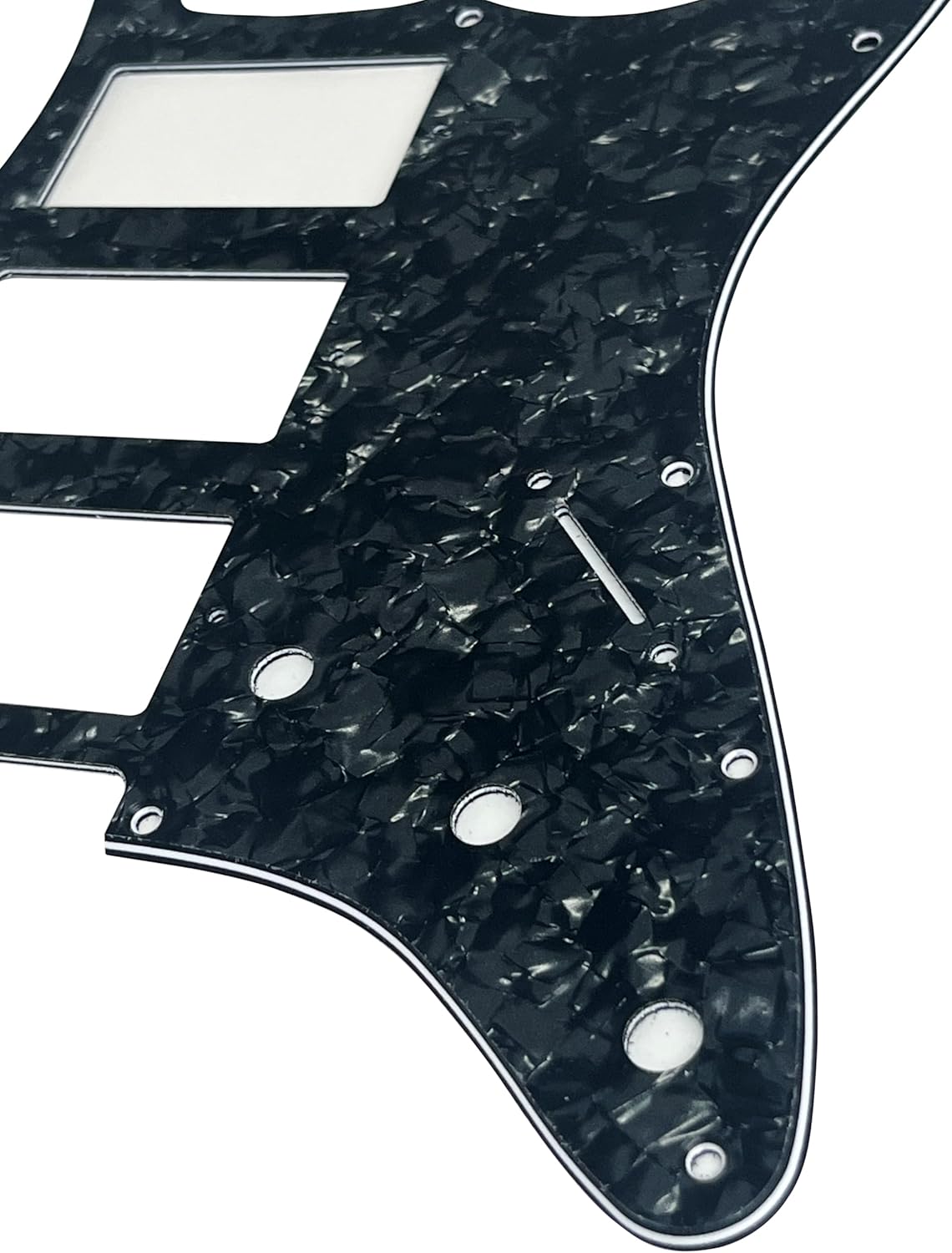 Fits For Compatible Fender US HHH Stratocaster Guitar Pickguard Scratch Plate (4 Ply Black Pearl)