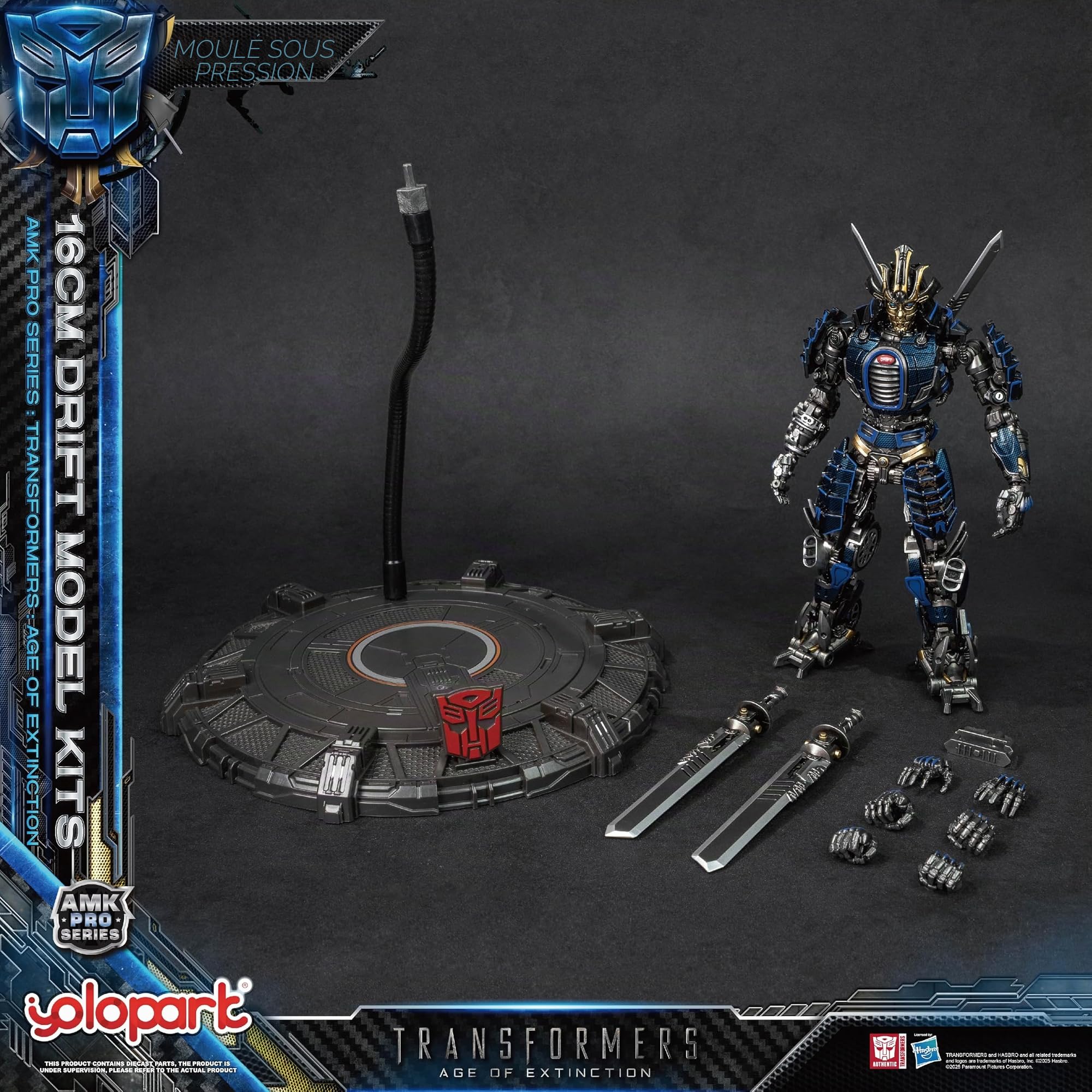 YOLOPARK Transformers Toys Age of Extinction Drift Figurine d'action, AMK PRO Series 16 cm très articulée Kit de modèle Transformers pour les 15 ans et plus, sans conversion