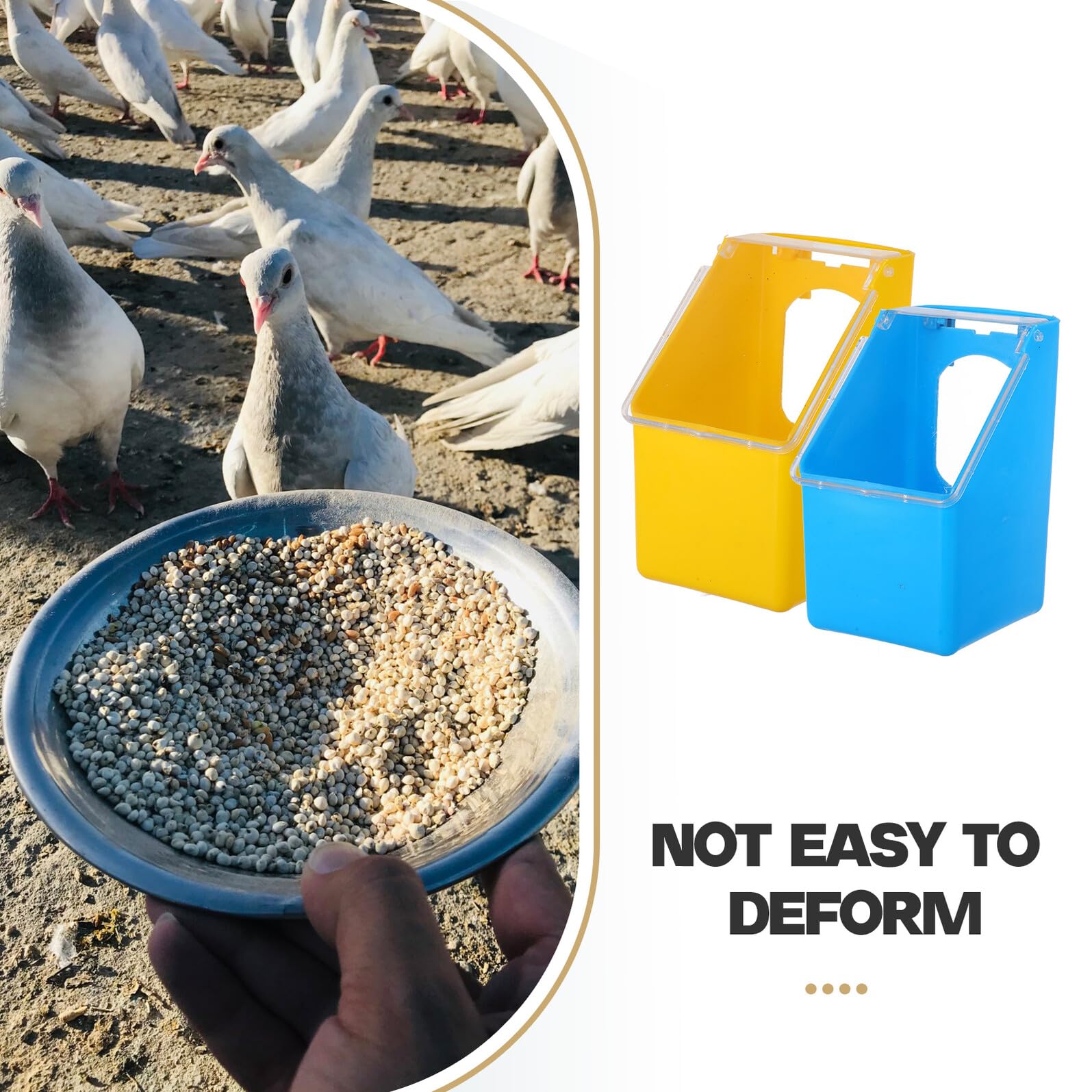 VANZACK 8 Piezas Comedero Colgante para Caja Alimentadora Multifuncional con Tapa Plástico Resistente Fácil de Colgar para Jaulas de Aves Domésticas Azul y