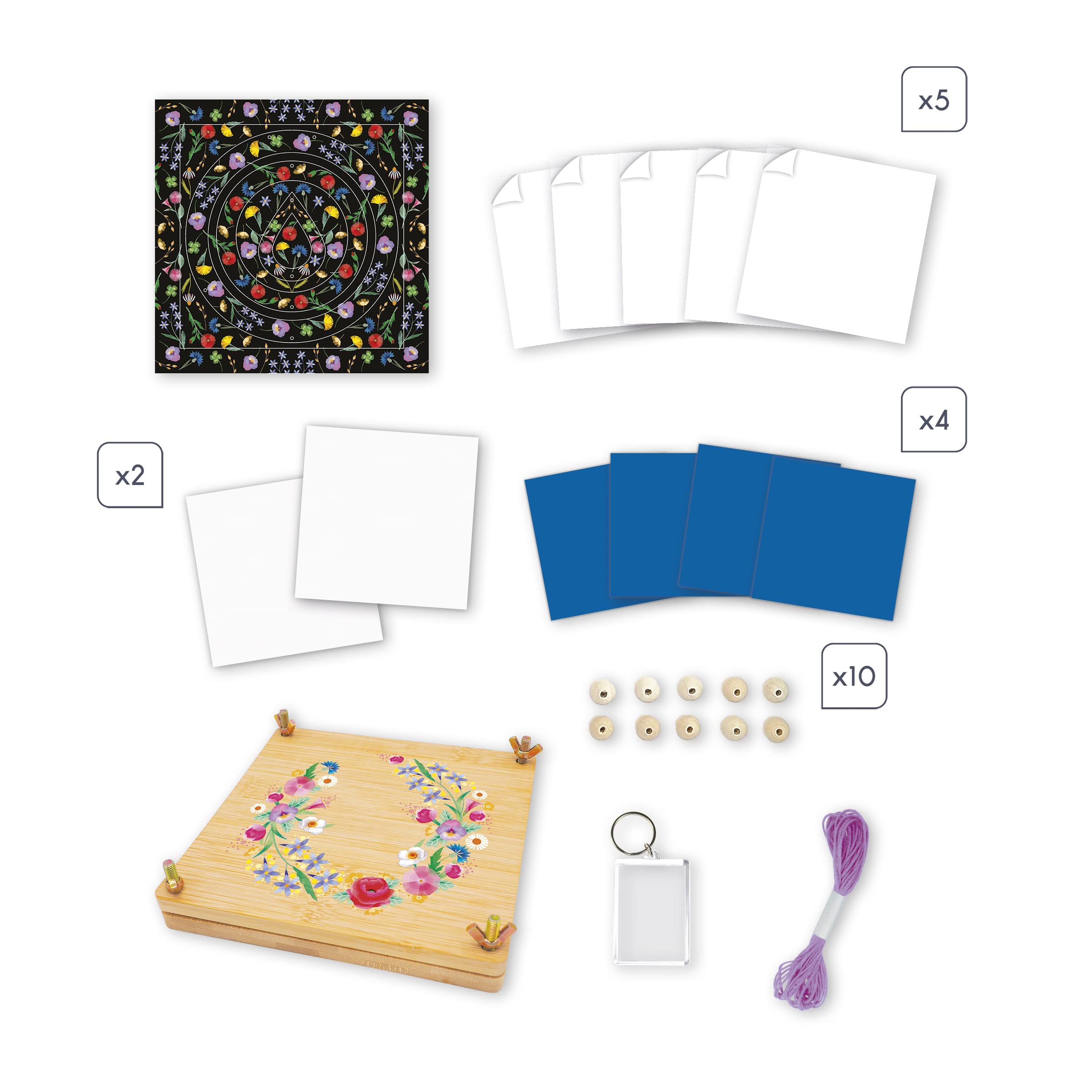 Janod - Kit Presse à Fleurs Enfant - 6 Activités à Réaliser - Les Ateliers Déco - Kit Loisir Créatif Enfant - Motricité Fine et Concentration - Dès 7 Ans, J07879