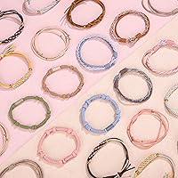 Vista 2 de DragonflyDreams Pulseras para el cabello, 40 pulseras bohemias para mujer, lazos elásticos para el cabello, elegantes pulseras elásticas
