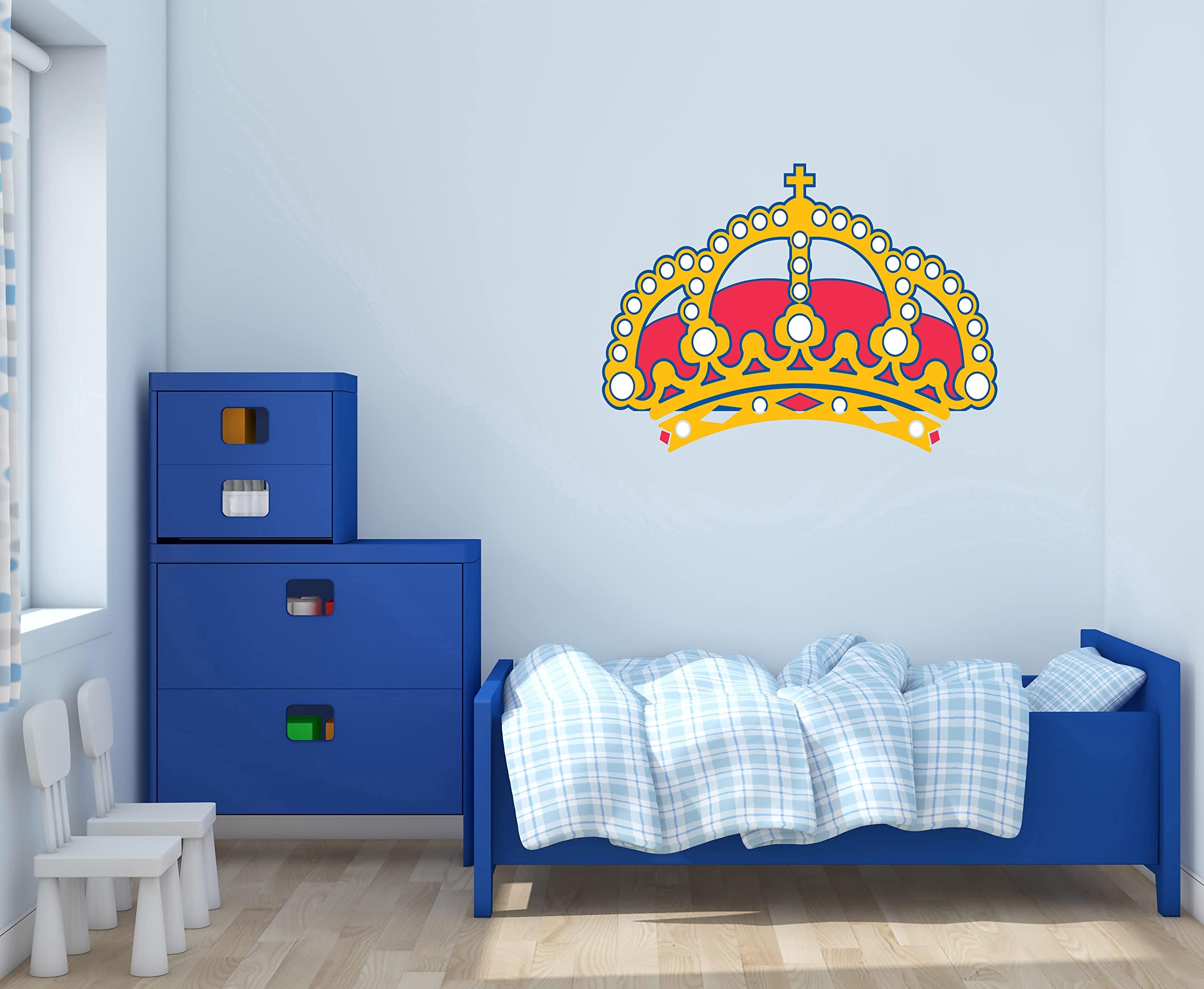 Crown Wall Decal - Crown Sticker Logo - Wall Decal for Home Bedroom Hall Decoration (Wide 30"x36" Height Inches)