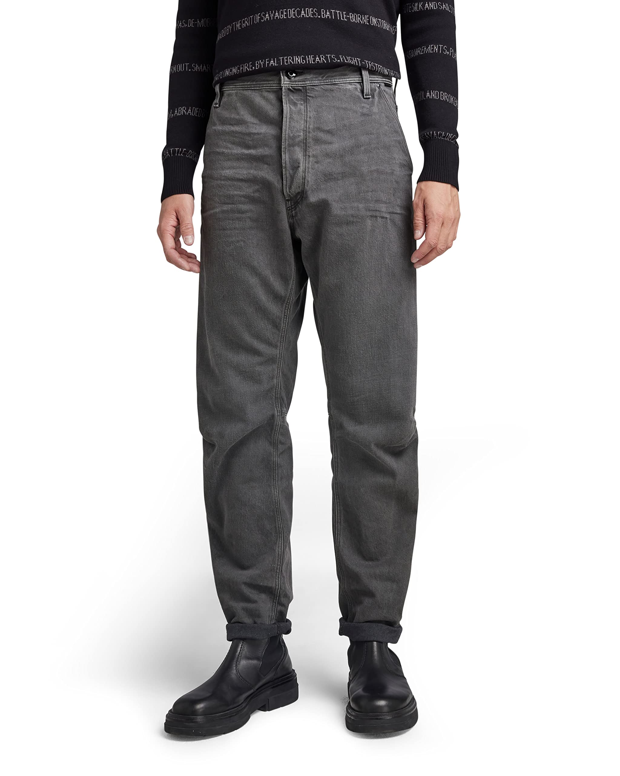 G-Star Para Hombre Jeans Grip 3D Relaxed Tapered, Gris (faded black ink D19928-D182-D358), 27W / 30L