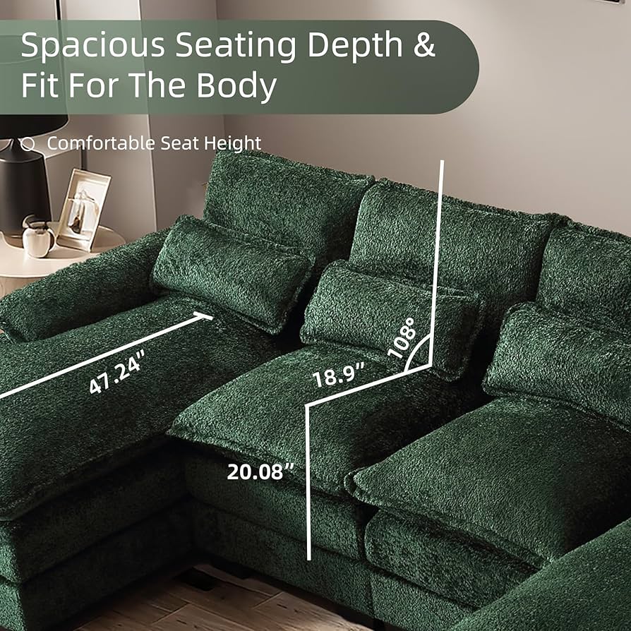 u♡ Amazon.com: ZEIINPA U Shape Sectional Sofa Cloud Couch, 110