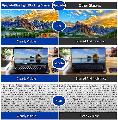 Miniatura 6 de 1.0-4.0x - Gafas de lectura para hombre, lentes de lectura con luz azul, paquete de 3 gafas de lectura ligeras de metal para hombre de medio marco