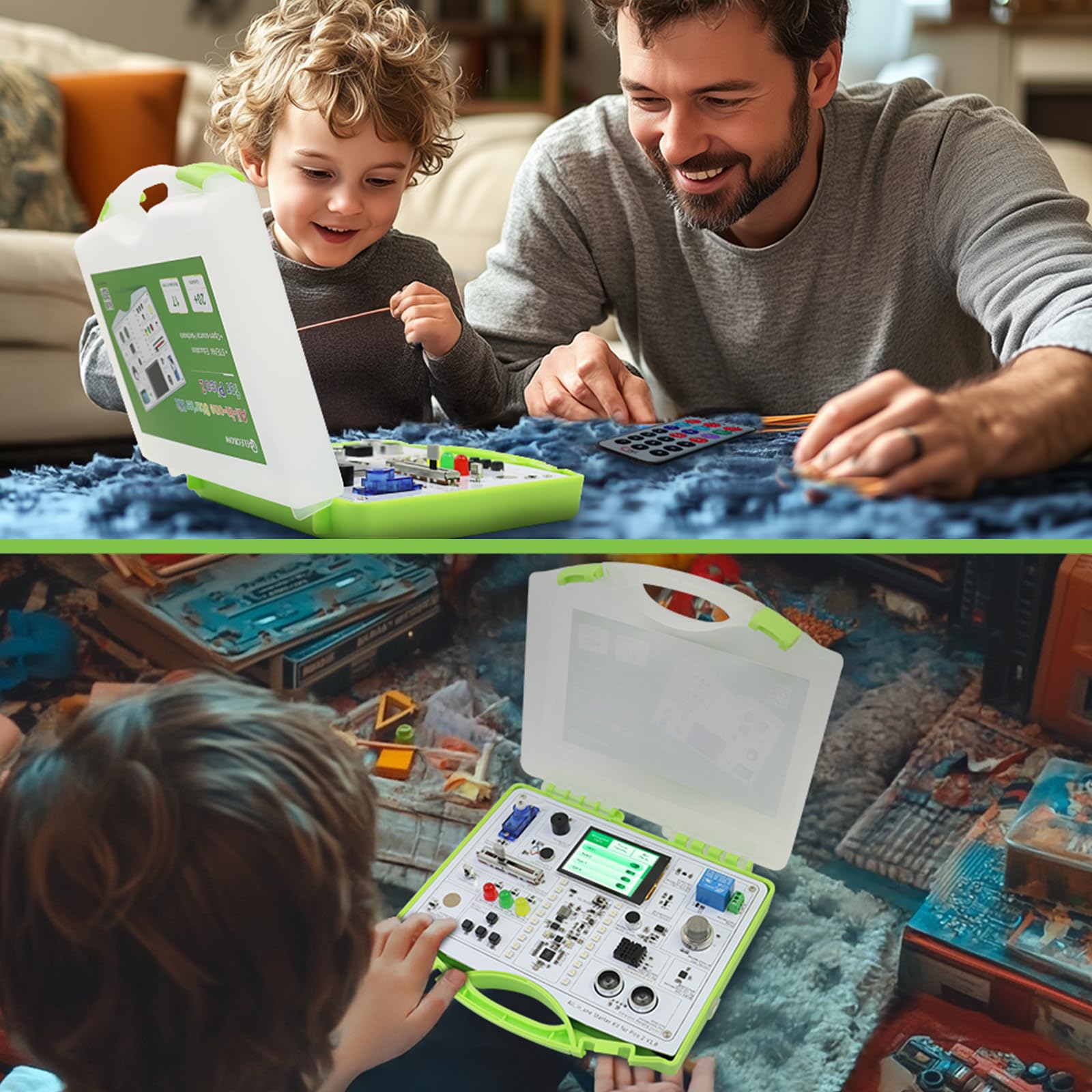 ELECROW Kit de démarrage tout-en-un pour Pico 2 RP2350 avec conception de carte commune et tutoriels en ligne, 17 capteurs et 21 leçons