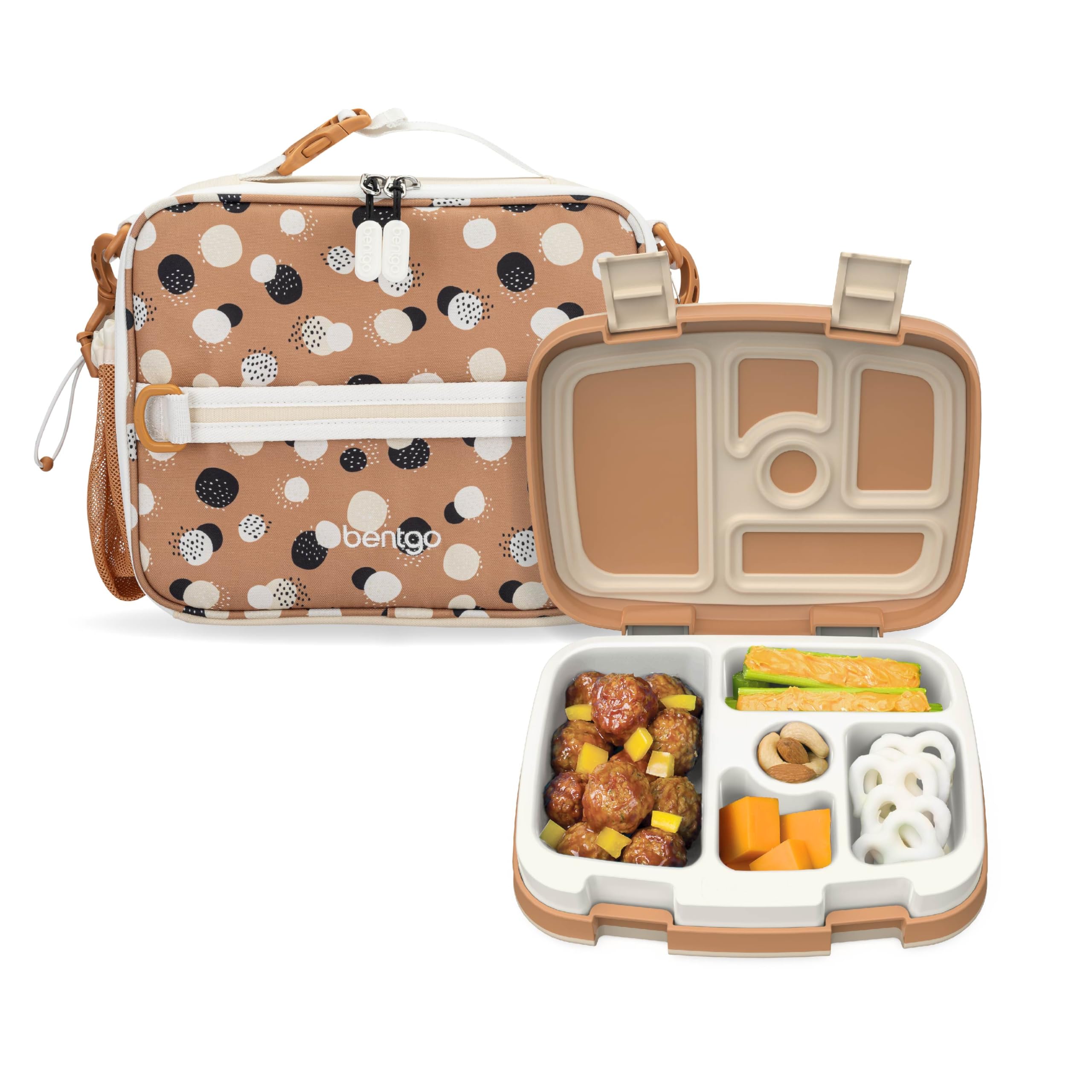 Bentgo Prints Insulated Lunch Bag Set With Kids Bento-Style Lunch Box Spots Dots