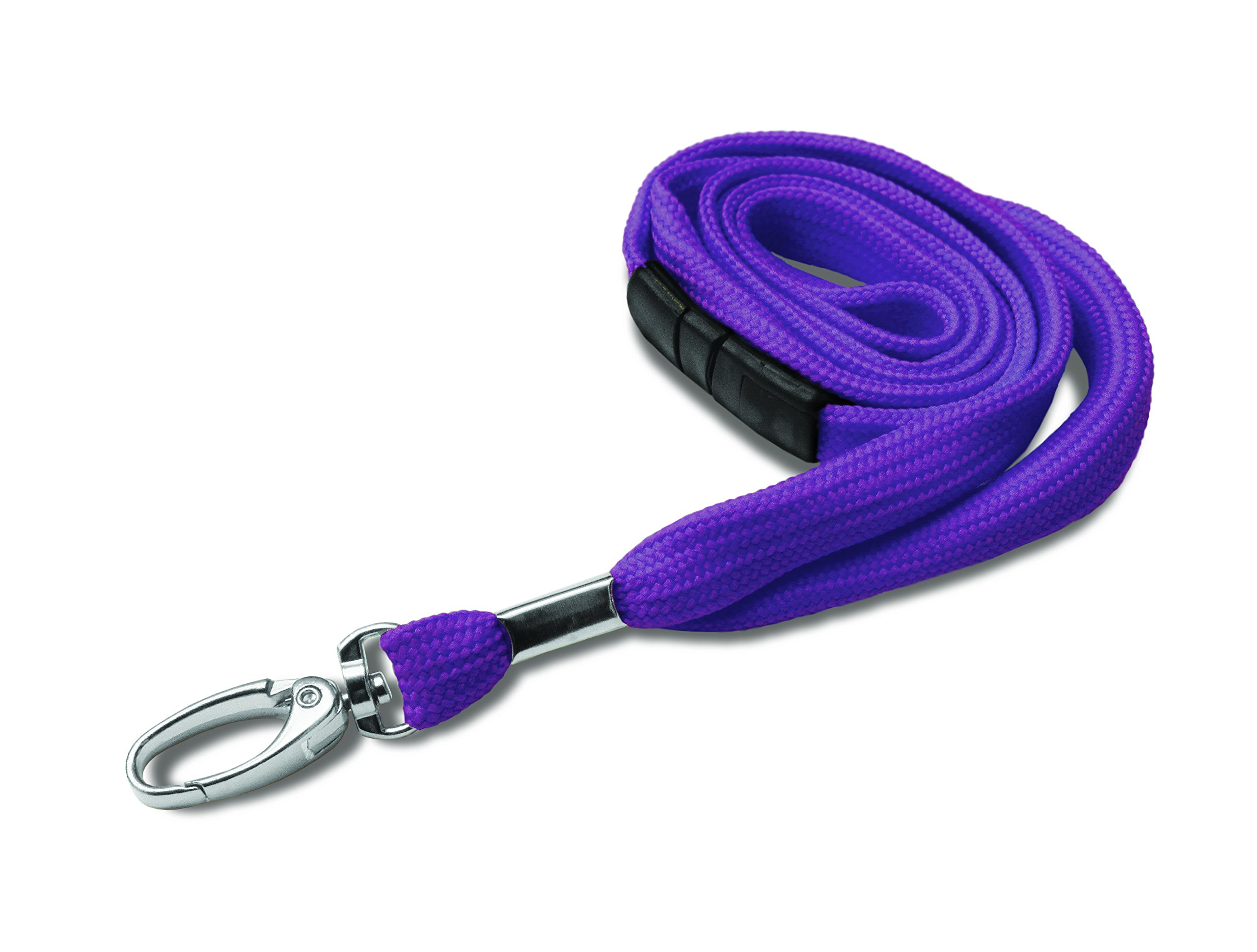 Identity-Plus: Metal Lobster Clip Lanyard Neck Strap with Safety Breakaway - Tubular (Purple, 75 pcs)