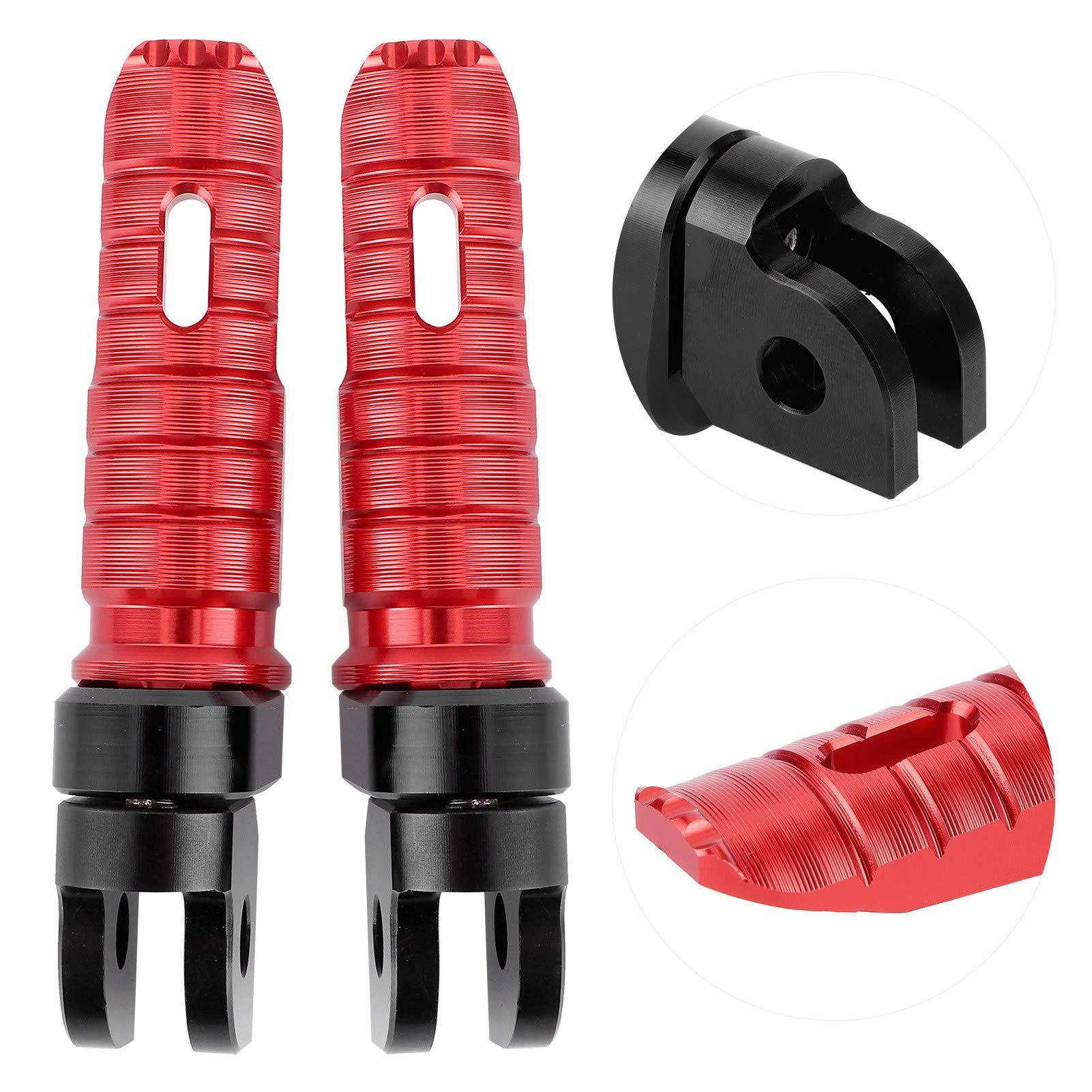 Paires de repose-pieds avant de moto Yctze avant gauche droite pour MT-03 MT-25 MT-07 MT-09 R3 XJ6(rouge)