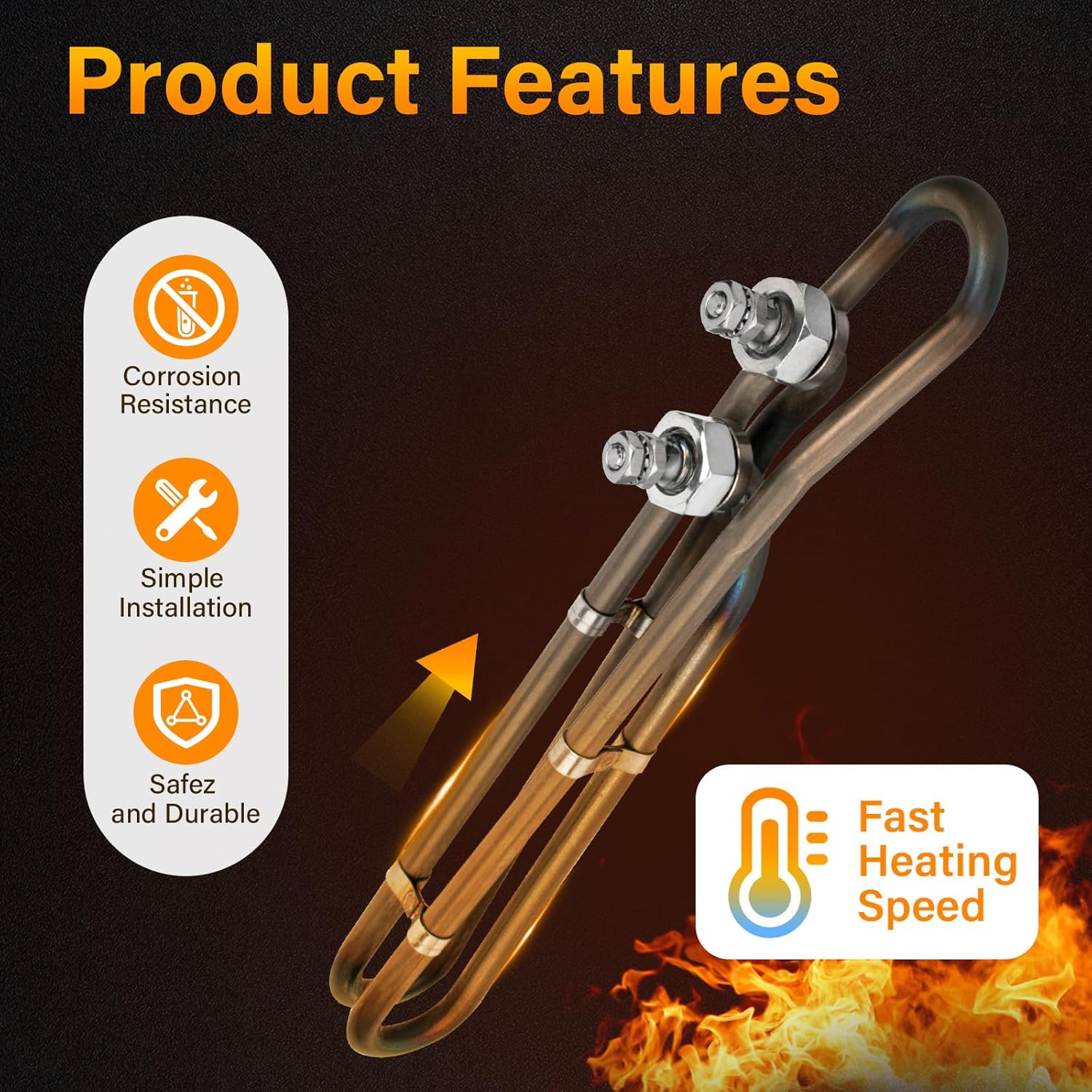 5.5KW 240V Titanium Hot Tub Heating Element for Balboa Spa Heater, Replacement for Flo-Thru Universal Heating Element and Spa Electric Heater Element