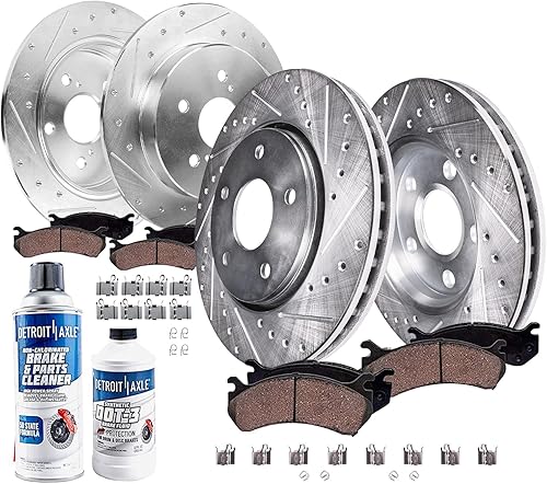 Miniatura 20 de Detroit Axle - Pastillas de freno para Ford Escape Focus Transit Connect Mazda 3 Sport 5 Volvo C30 S40 V50, 4 pastillas de freno de cerámica