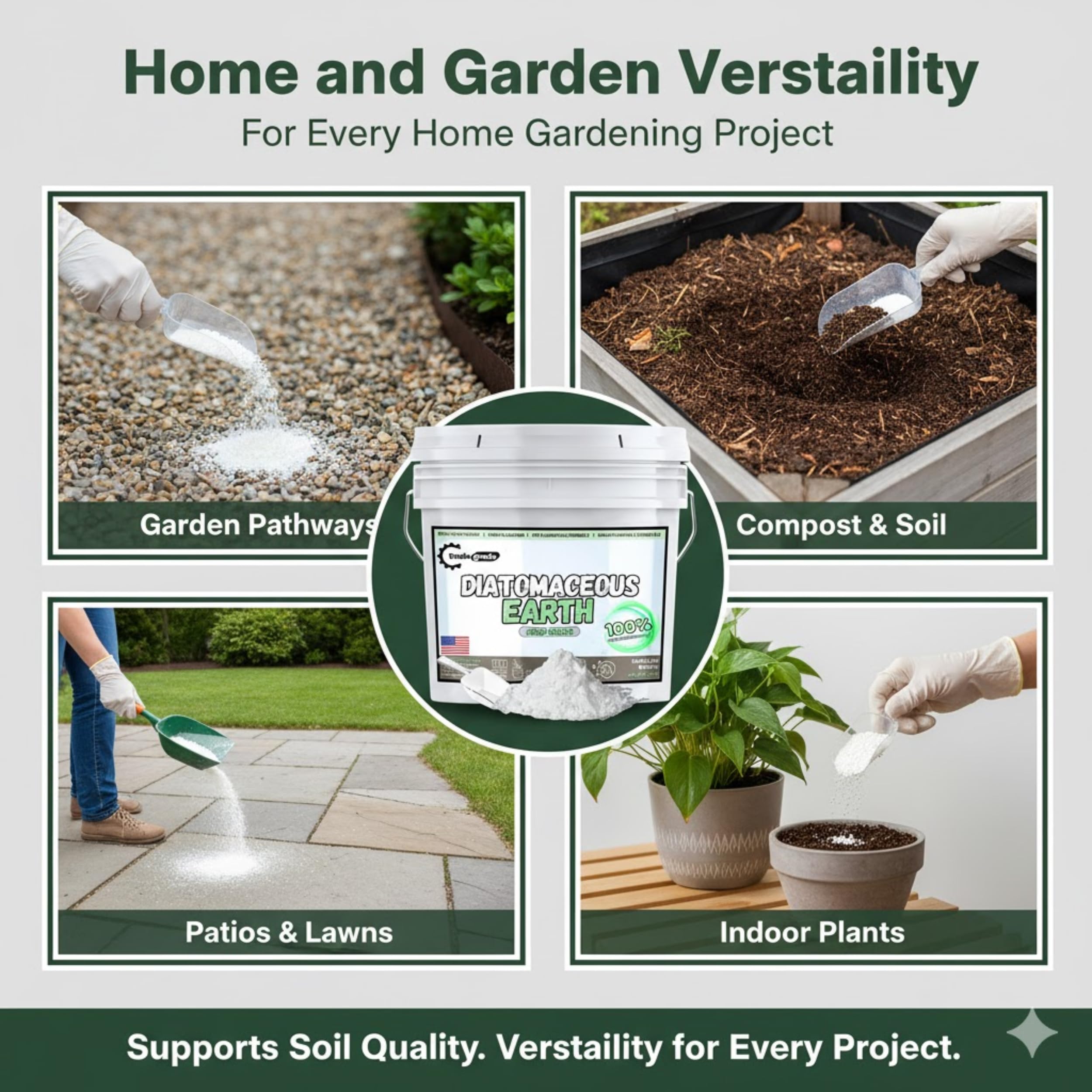 Amazon.com : Trade Grade Diatomaceous Earth Powder for Plants, Home, and  Pets  3.5 Gallon Bucket | Multi-Purpose Diatomaceous Earth for Gardening,  Soil Improvement, and Indoor Use : Patio, Lawn & Garden