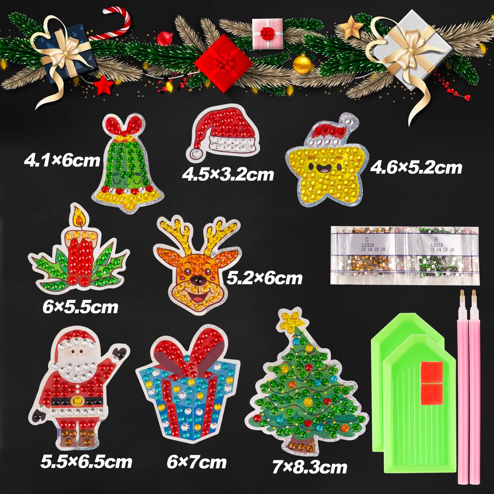 BETESSIN 38pz Pittura Diamante Natale Natalizia Adesivi