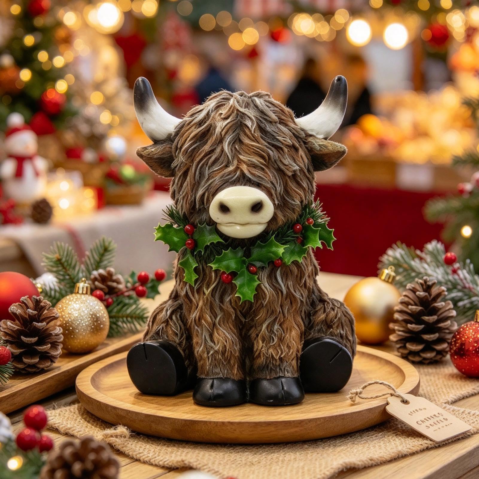 Genérico Estatua de Figura Resina Animal Navidad Escritorio