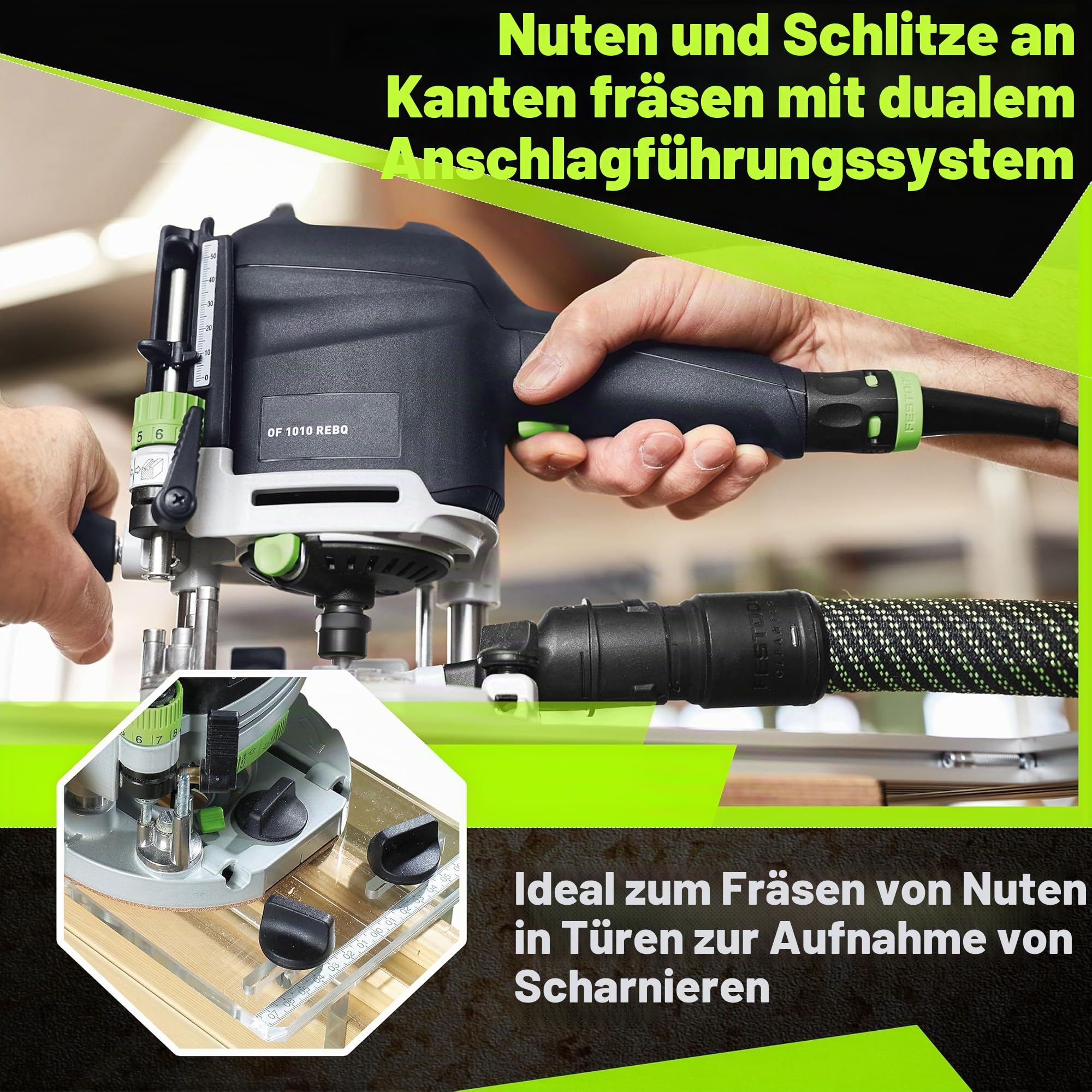495246 für Festool Plexiglas-Schablone, Fräshilfe, passend für of 900, 1000, 1010, 1010 R, 1400, 2000, 2200 Router, Grabenvorlage, Kantenfräsen, 10 Jahre kostenloser Ersatz