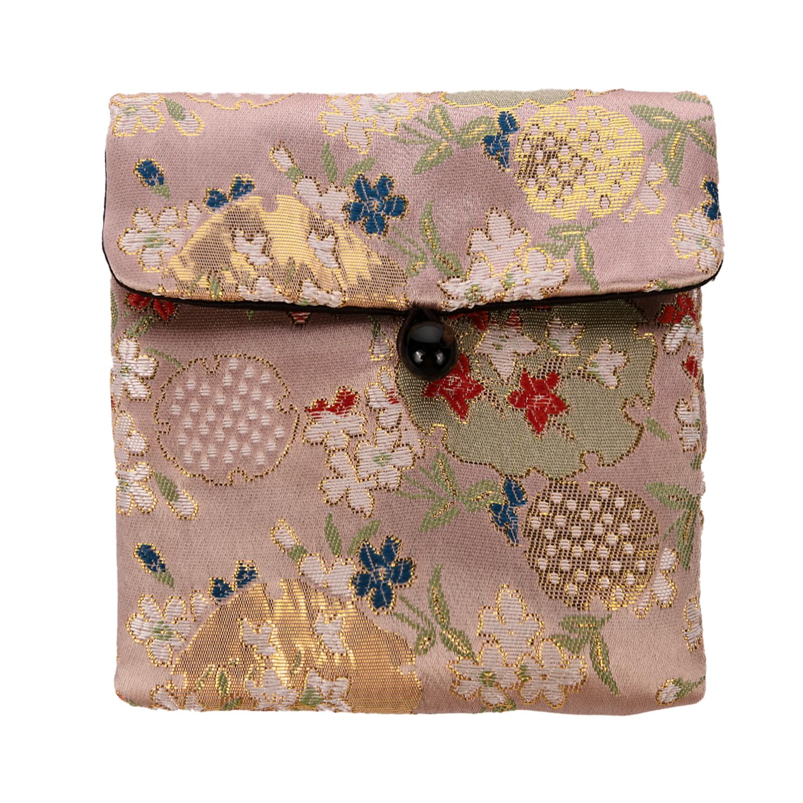 [OTAKUMARKET] 数珠袋 数珠入れ 女性用 男性用 パワーストーン 誕生石 収納ケース ブレスレット 念珠袋 念珠ケース おしゃれ 持ち運び 和柄 高級 御念珠入れ 小銭入れ 小物入れ ポーチ バッグ 和雑貨 アクセサリー ケース (04 金灰桜)