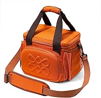 Vista 18 de Lonchera aislada para mujer, lonchera a prueba de fugas de 8L para el trabajo, se adapta a una comida completa o 6 latas (borgoña)