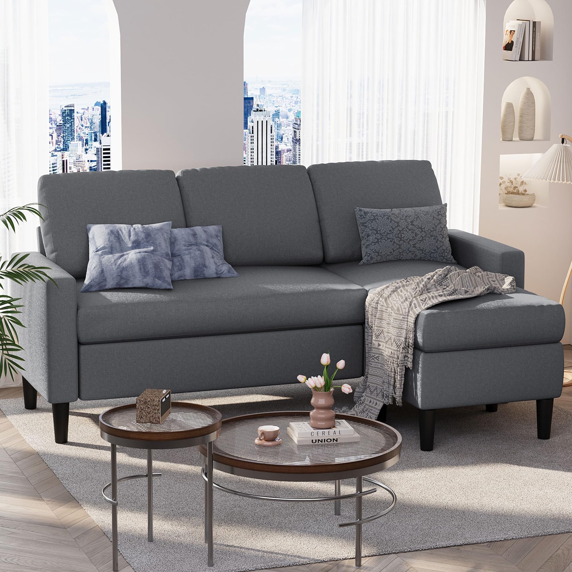 Panana Convertible Sectional Sofa Couch, LShaped Couch 3