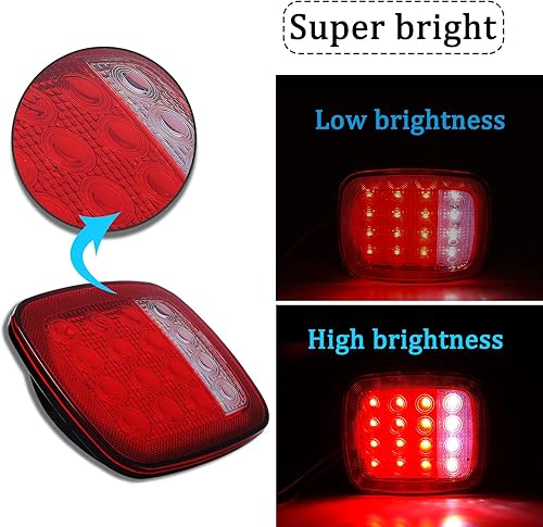 Miniatura 2 de Donepart 16 luces LED para remolque, luces traseras cuadradas universales, luces traseras planas y combinadas, luces de freno de marcha atrás para