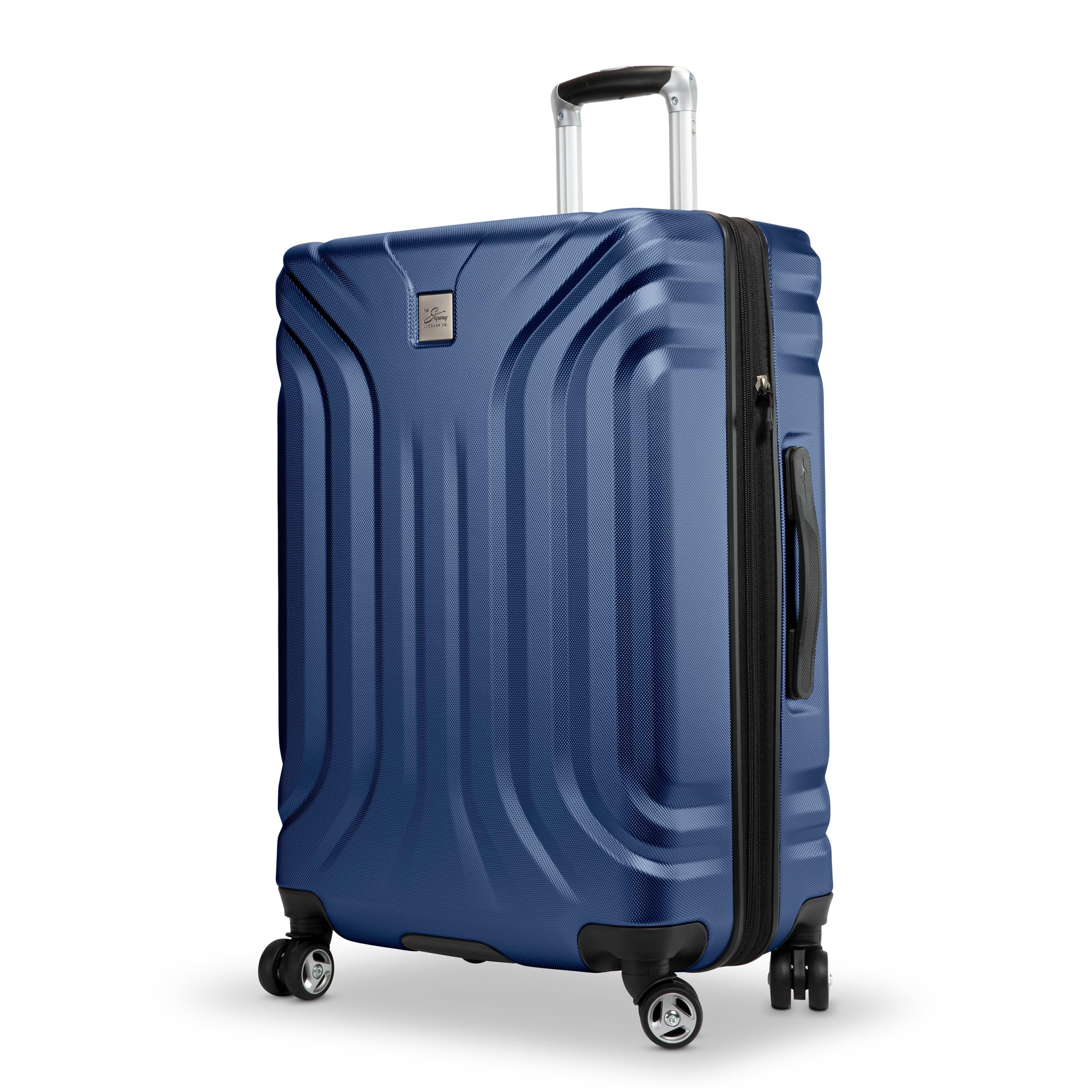 Skyway Nimbus 4.0 Expandable, Durable Hardside, 8 Wheel Spinner, Lightweight Suitcase, Unisex, Stylish, Maritime Blue, Checked-Large 28-Inch