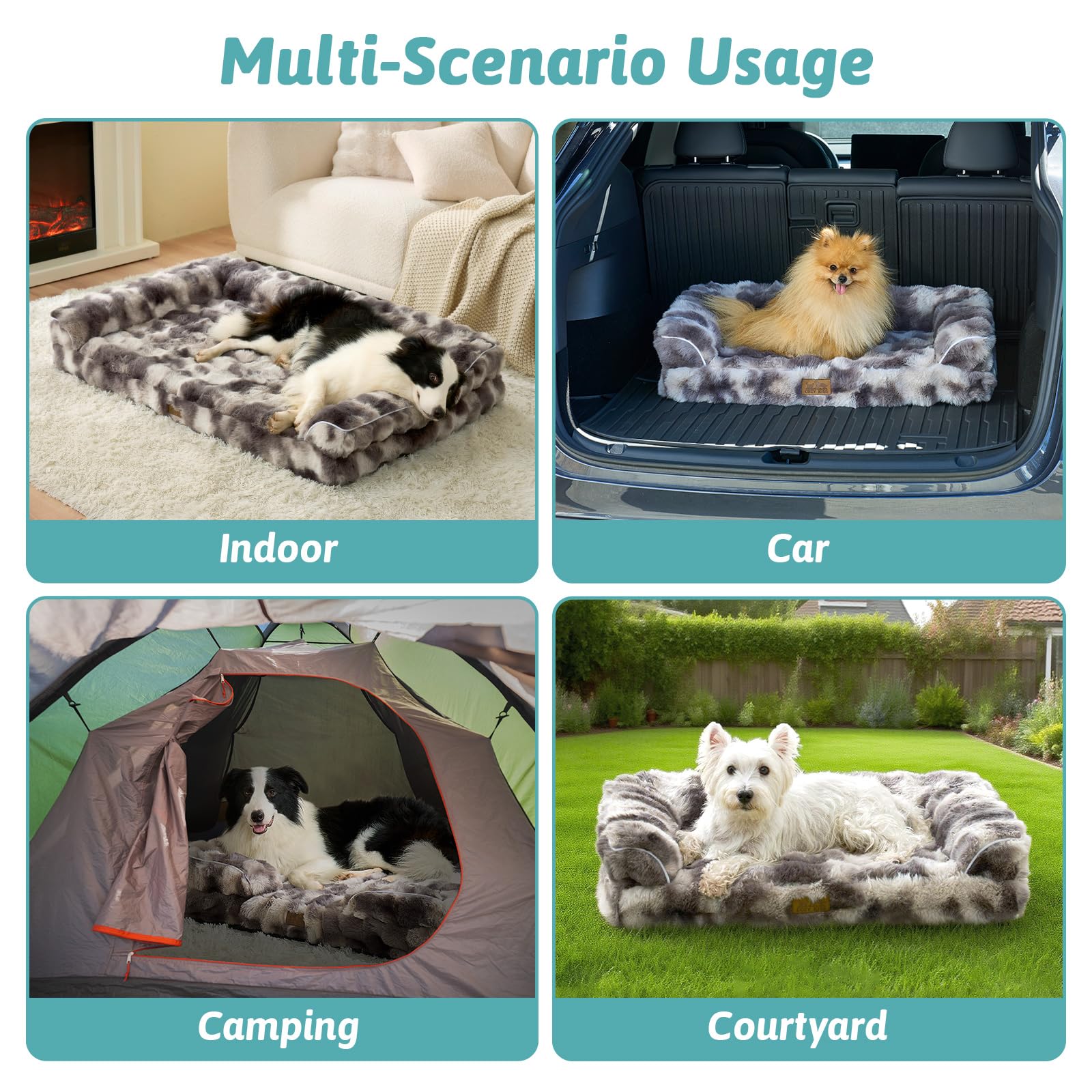 COZY KISS Cama para Perros De Piel SintéTica, Cama OrtopéDica para Perros Grandes, Sofá con Acolchado De Espuma De Alta SujecióN Y Funda Impermeable, Antideslizante, Suave, CáLida, Lavable, TamañO L