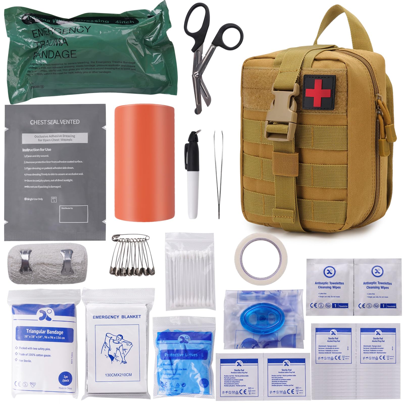 Amazon.com: IFAK Trauma First Aid Kit Molle Pouches Emergency