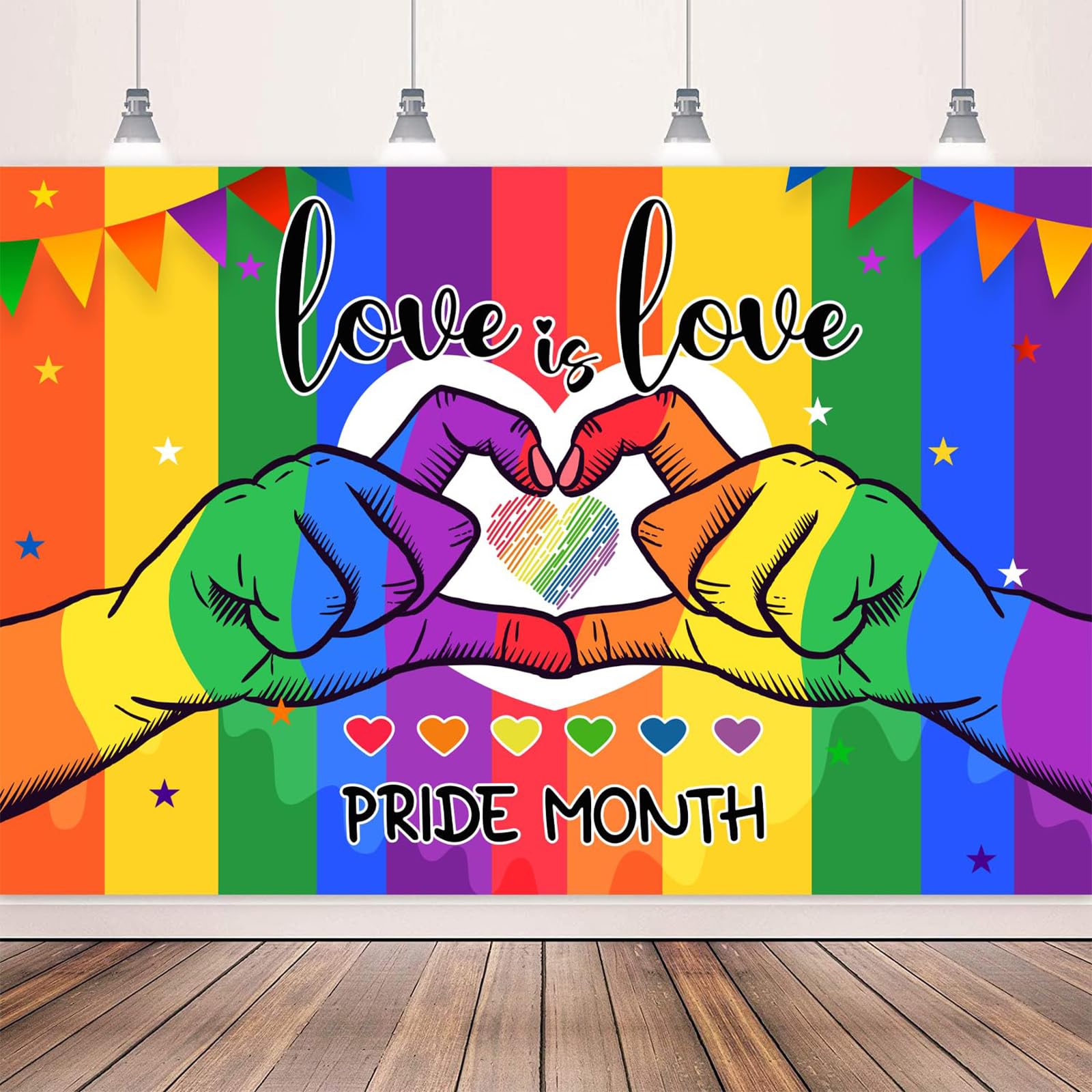Pride Decorations Pride Banner Rainbow Lgbt Decorations For Celebrations, Outdoor Parade, Yard, Garden, Family,Photo Booth Backdrop Decoration Banner Love Wins Theme For Party Decor Lgbtq+
