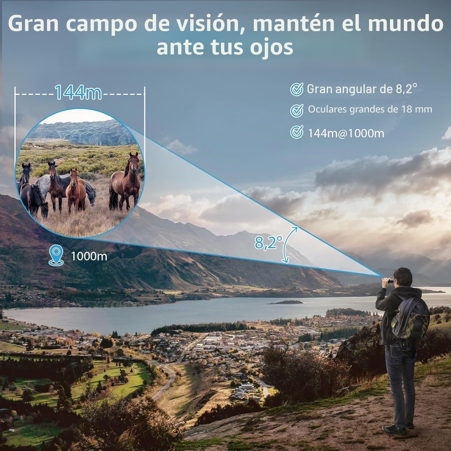 12 x 42 Binoculars for Adults,Prismas BaK4 y Lentes FMC, HD, Profesionales, Impermeables, para observación de Aves, Caza, Viajes y Actividades al Aire Libre (Shs)