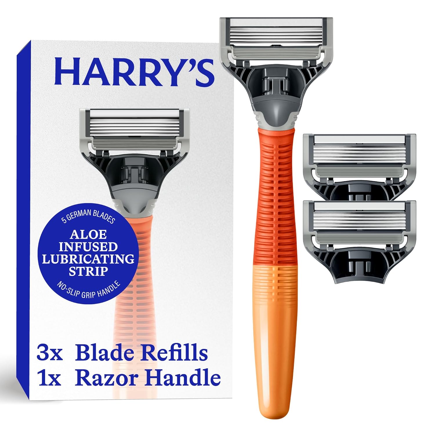 Harry’s Shaving Kit for Men – Razor Handle and 3 Razor Blade Refill Cartridges – Ember Harry’s Shaving Kit for Men – Razor Handle and 3 Razor Blade Refill Cartridges – Ember