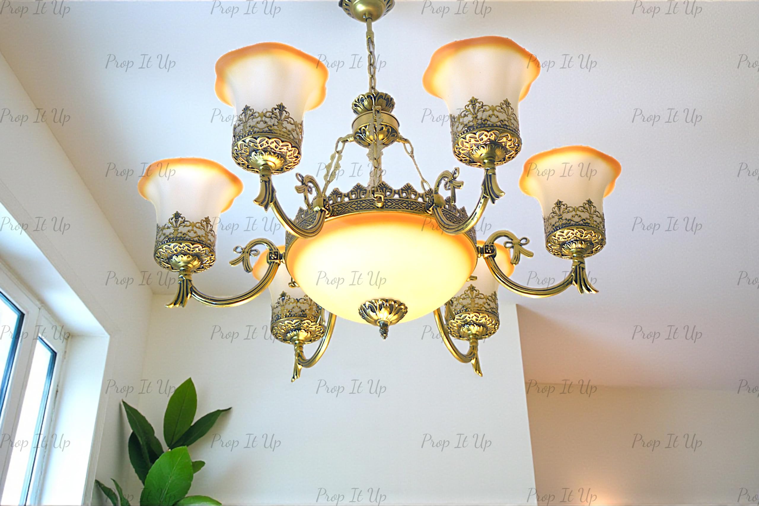 Prop It Up Semi Flush Mount 9 Bulb Chandelier execlusive Design Pendant Light, Antique-image-7