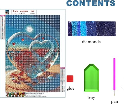 Miniatura 3 de WENSIDUO Kits de pintura de diamantes 5D para adultos, 12 x 16 pulgadas, pintura de diamantes para decoración de pared del hogar, regalos de amor