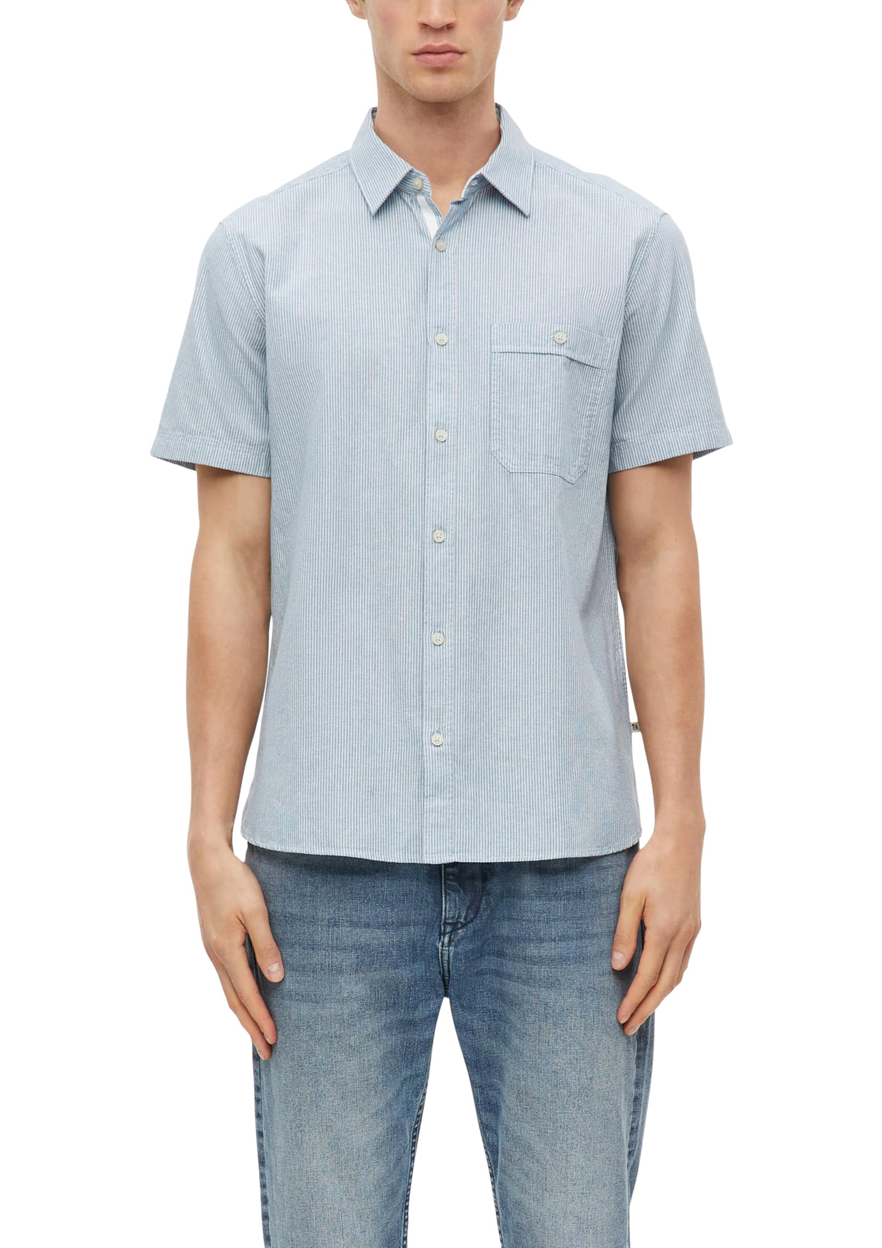 s.Oliver Men's 2180685 Short-Sleeved Shirt (Pack of 1), Turquoise, S