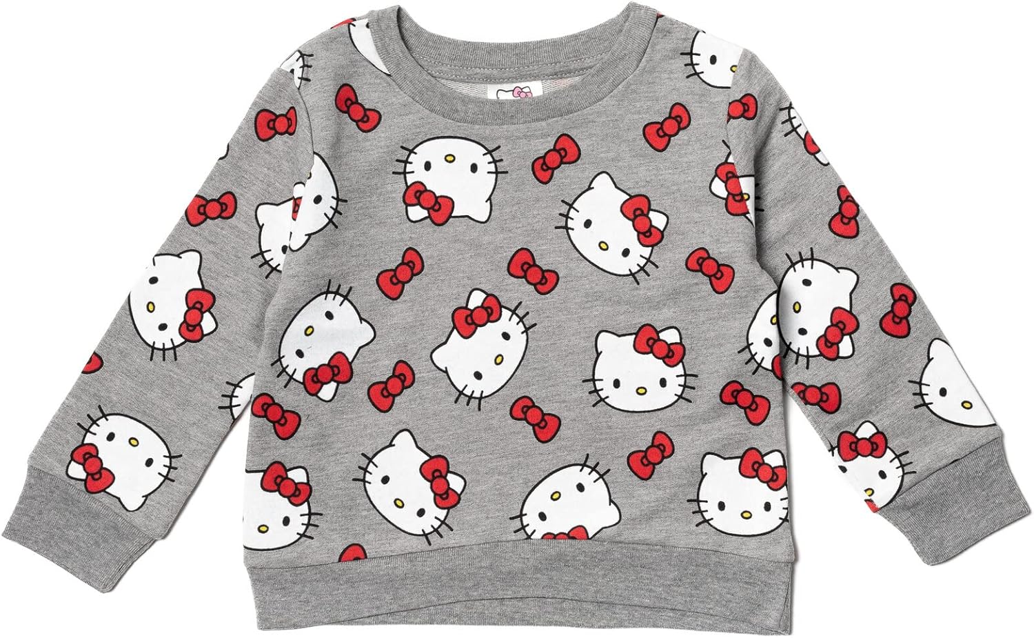 Hello Kitty Girls French Terry Pullover Sweatshirt Toddler to Big Kid