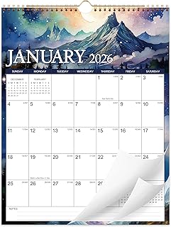 2026年壁掛けカレンダー - 2026年1月から2026年12月までの壁掛けカレンダー、2026年1月から2026年12月までの大きなカレンダー、ユリウス暦、14.8インチ×11.5インチ、マウント。
