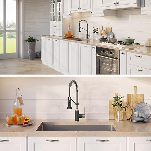 Miniatura 5 de Kraus KHU100-30-1610-53SSMB Standart Pro - Juego de fregadero de acero inoxidable y grifo de cocina de acero inoxidable en color negro mate,