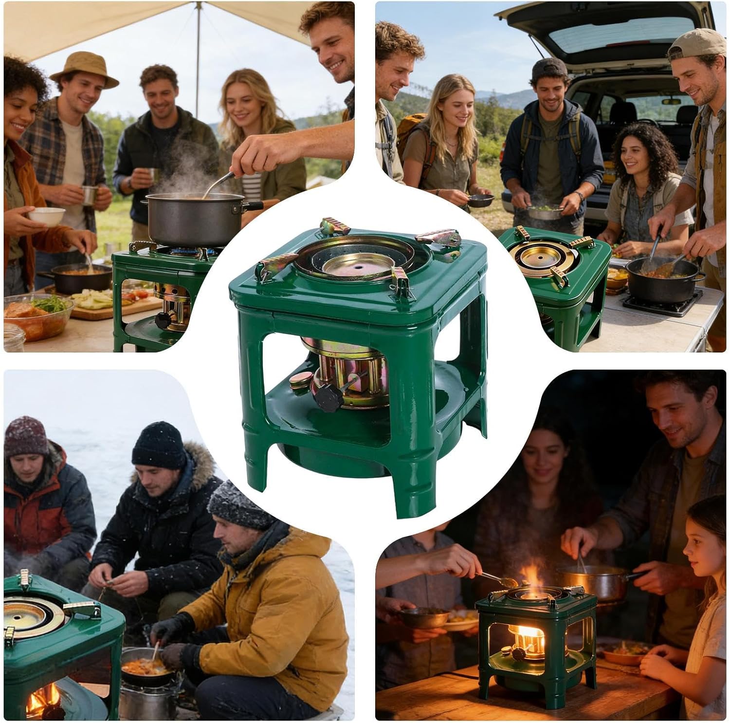 Portable Camping Stove - Fast Heating Grill Heater, Compact Outdoor Cooking Burner, Durable Travel Picnic Cooker | Cookings Backpacking Hiking Kitchen for Cooking Backpacking Hiking Kitchen