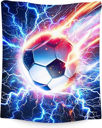 Soccer Blanket for Boys Throw Gifts - 30" x 40" Soft Plush Sport Theme Blankets for Kids