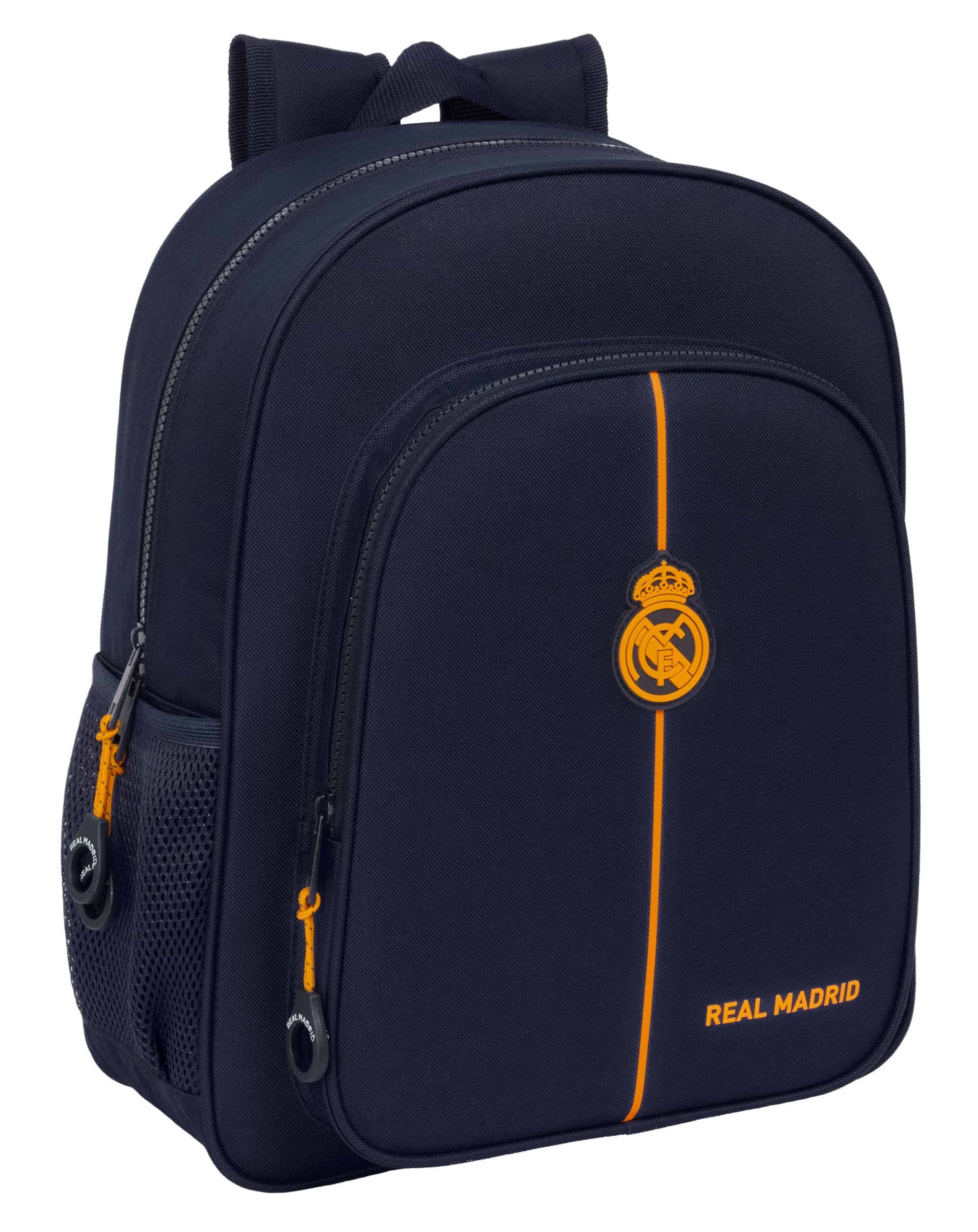 REAL MADRID 2ª EQUIPACIÓN 24/25 - Mochila Escolar Niño, Mochila Infantil, Adaptable a Carro, Ideal para Niños en Edad Escolar, Cómoda y Versátil, Calidad y Resistencia, 32x12x38 cm, Color Azul Marino