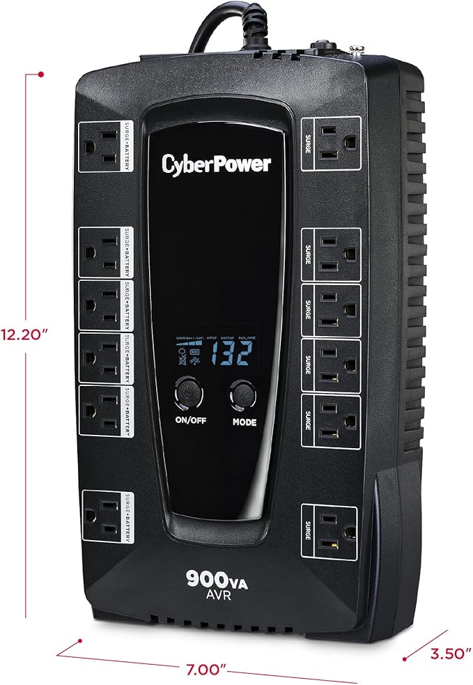 CyberPower AVRG900LCD Intelligent LCD UPS System 900VA 480W miniatura 5