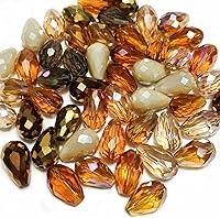 Vista 9 de 100 piezas Cuentas de cristal facetadas con forma de lágrima, 6x8 mm, con orificio vertical, cuentas espaciadoras de cristal para pulseras