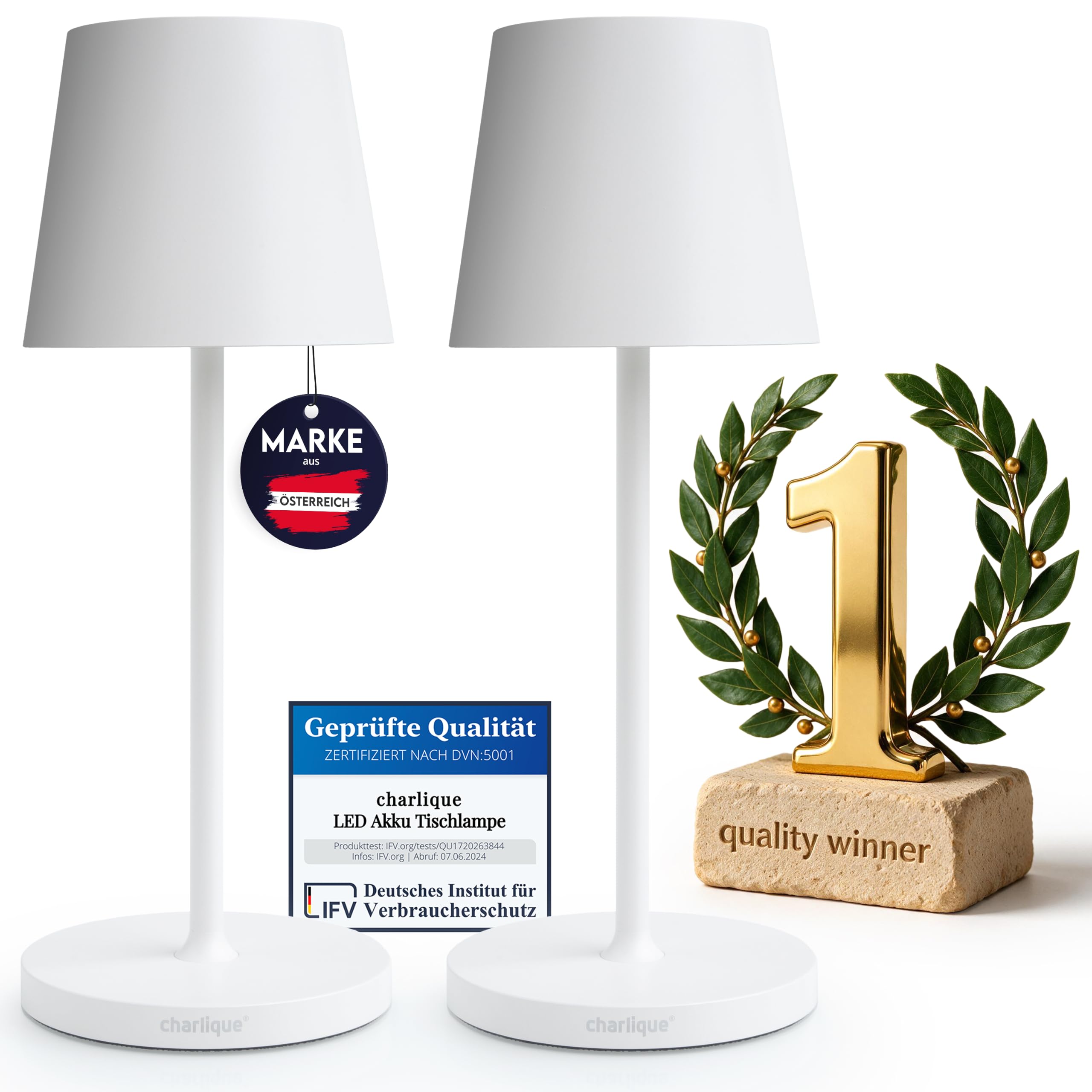 Lampada da tavolo a LED senza fili, mini (confezione doppia) – Luce bianca 28 cm – Lampada da tavolo con batteria di alta qualità con USB, ricaricabile, luce calda, adatta per interni ed