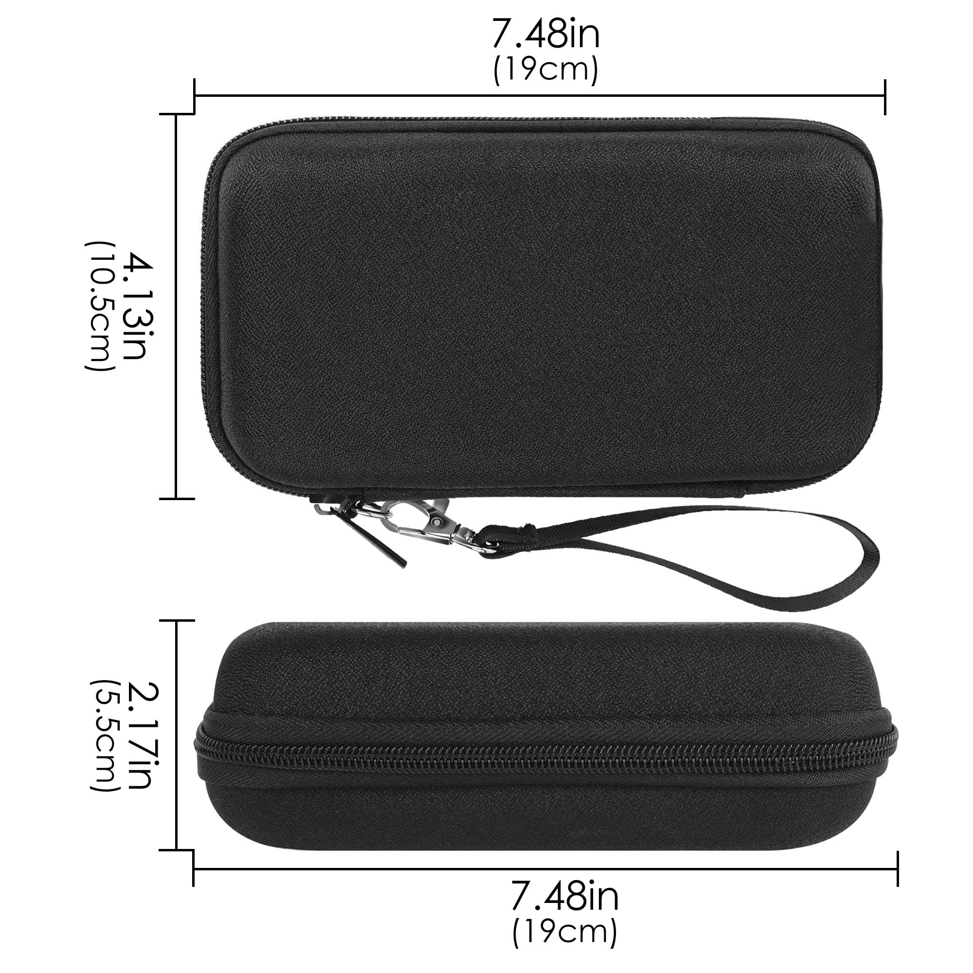 TOCCOOL Portable Waterproof Chest Strap Case - Shockproof EVA Protector for Heart Rate Monitors (Polar/Coospo), Gym & Travel Storage Pouch and Outdoor Sports(Black, 19 x 10.5 cm)