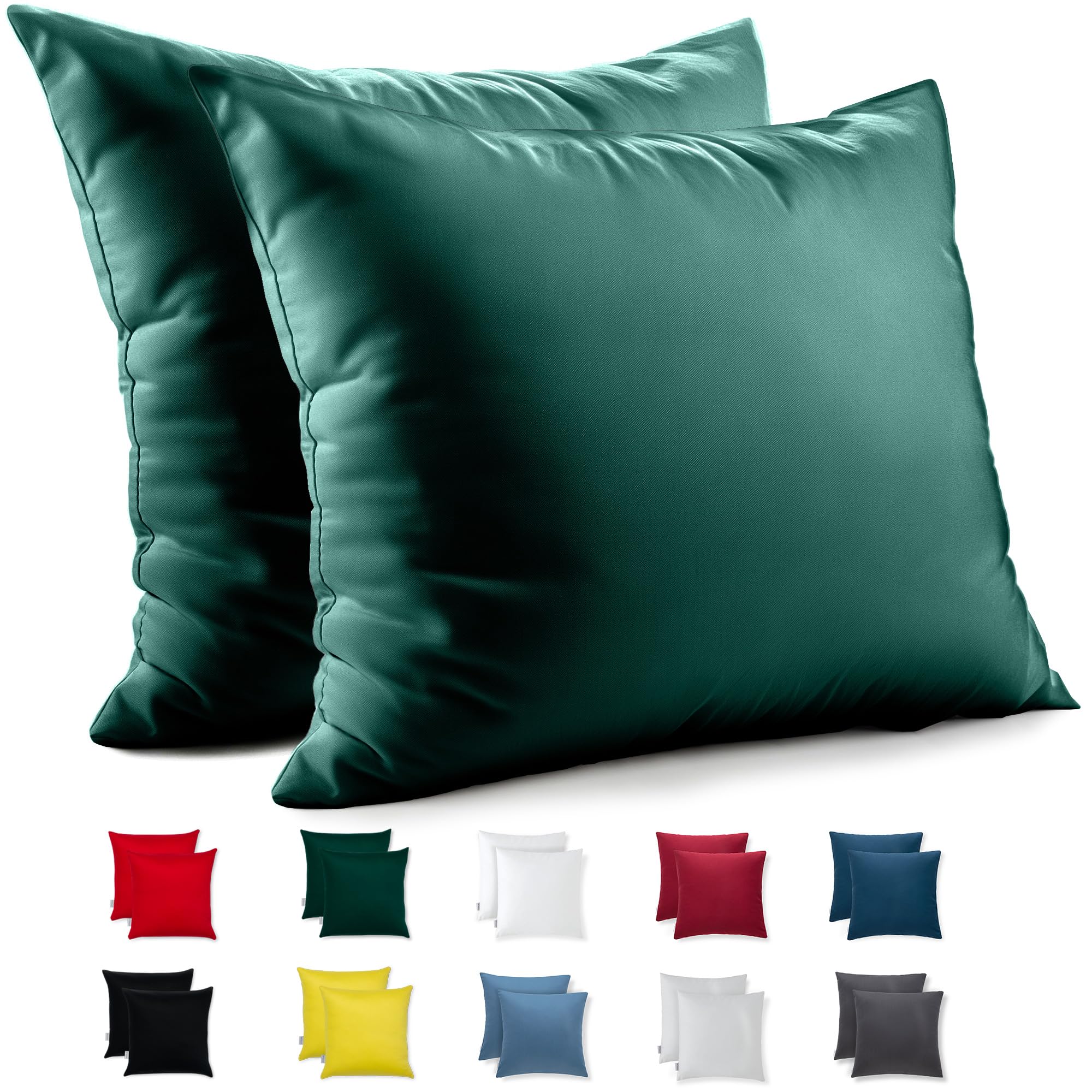 Flowen Federe Cuscini Divano 80x80 Set da 2 Copricuscini in Microfibra Fodere Lavabili e Resistenti 80 x 80 cm Tessuto 100% Poliestere Traspirante Anallergico Antiacaro Ideali per Arredo Casa