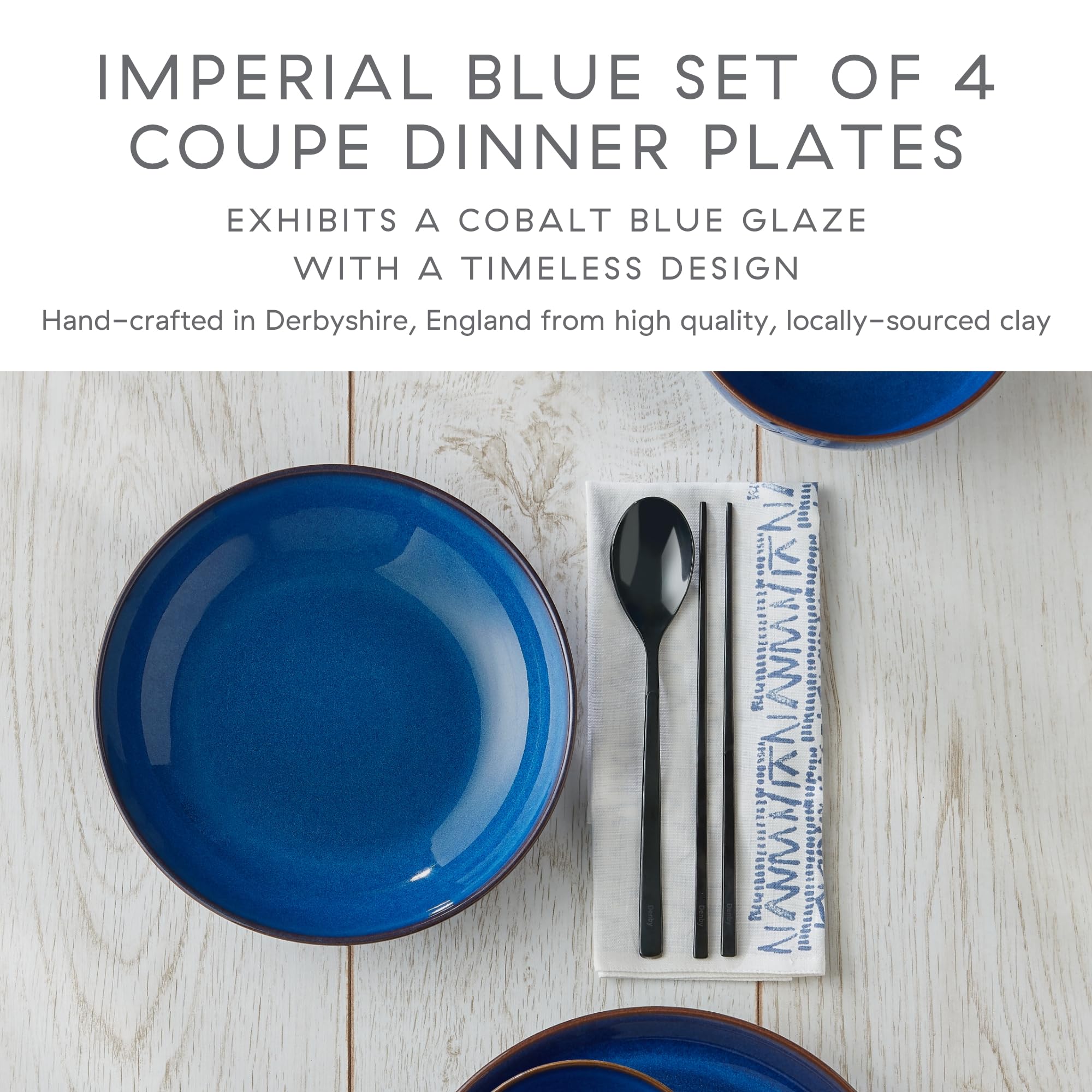 Amazon.com: Denby - Imperial Blue Coupe Dinner Plates Set of 4