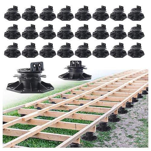 26-Pack Adjustable Pedestal for Tiles, Decking, Pavers - 40-70mm Height